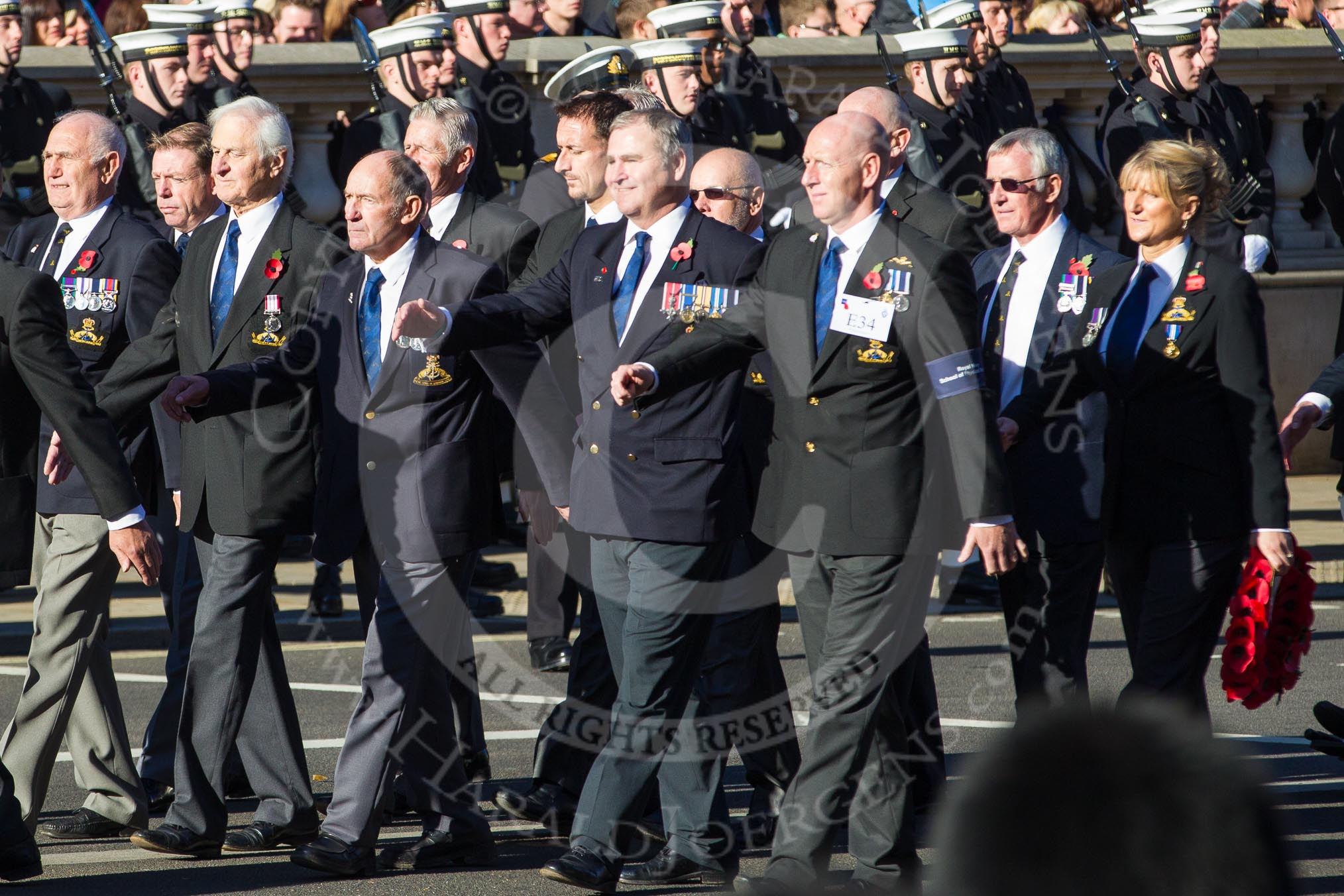 Remembrance Sunday 2012 Cenotaph March Past: Group E34 - Royal Navy School of Physical Training..
Whitehall, Cenotaph,
London SW1,

United Kingdom,
on 11 November 2012 at 11:42, image #244