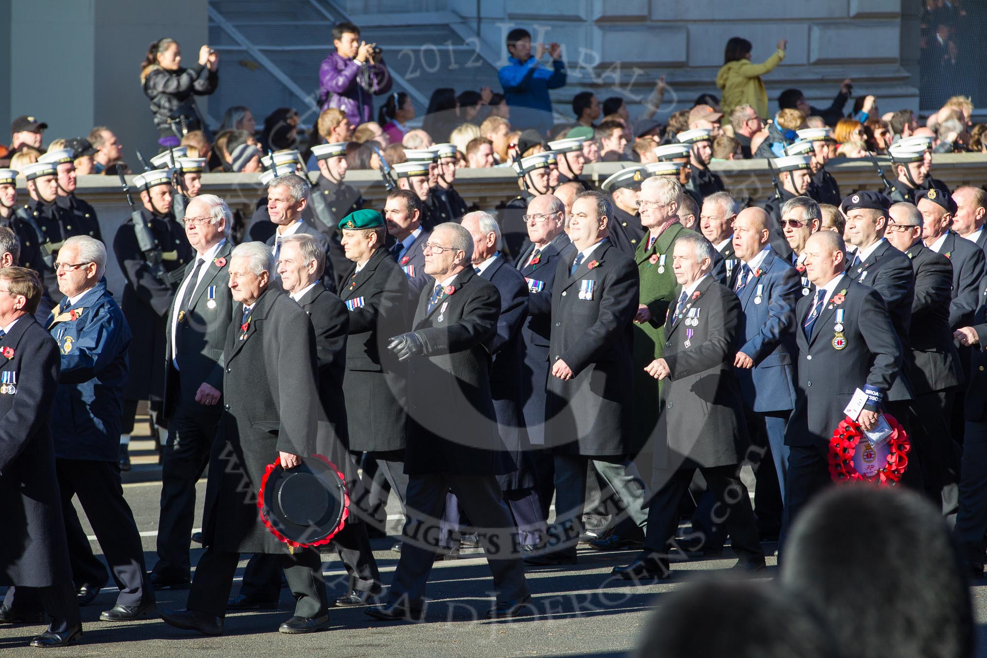 Remembrance Sunday 2012 Cenotaph March Past: Group E39 - Association of Royal Yachtsmen and E40 - Broadsword Association..
Whitehall, Cenotaph,
London SW1,

United Kingdom,
on 11 November 2012 at 11:42, image #285