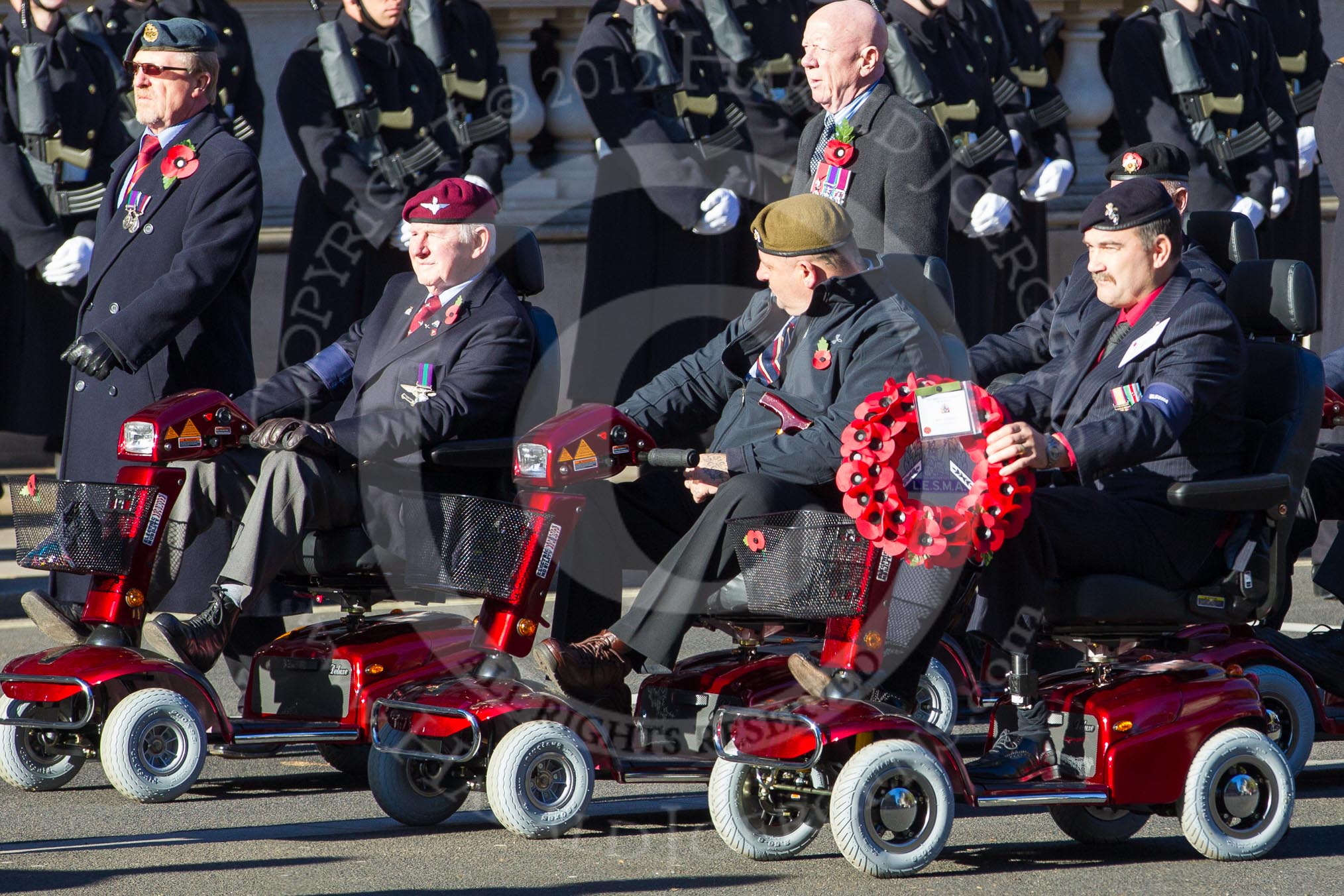 Remembrance Sunday 2012 Cenotaph March Past: Group E41 - British Limbless Ex-Service Men's Association..
Whitehall, Cenotaph,
London SW1,

United Kingdom,
on 11 November 2012 at 11:43, image #301