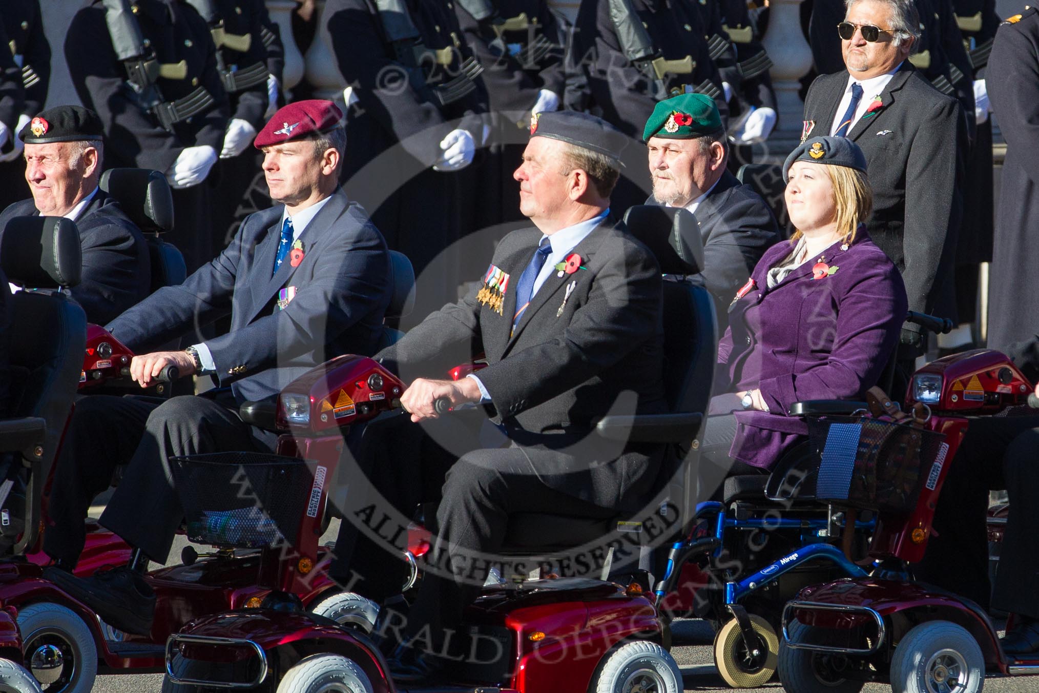 Remembrance Sunday 2012 Cenotaph March Past: Group E41 - British Limbless Ex-Service Men's Association and E42 - British Ex-Services Wheelchair Sports Association..
Whitehall, Cenotaph,
London SW1,

United Kingdom,
on 11 November 2012 at 11:43, image #305