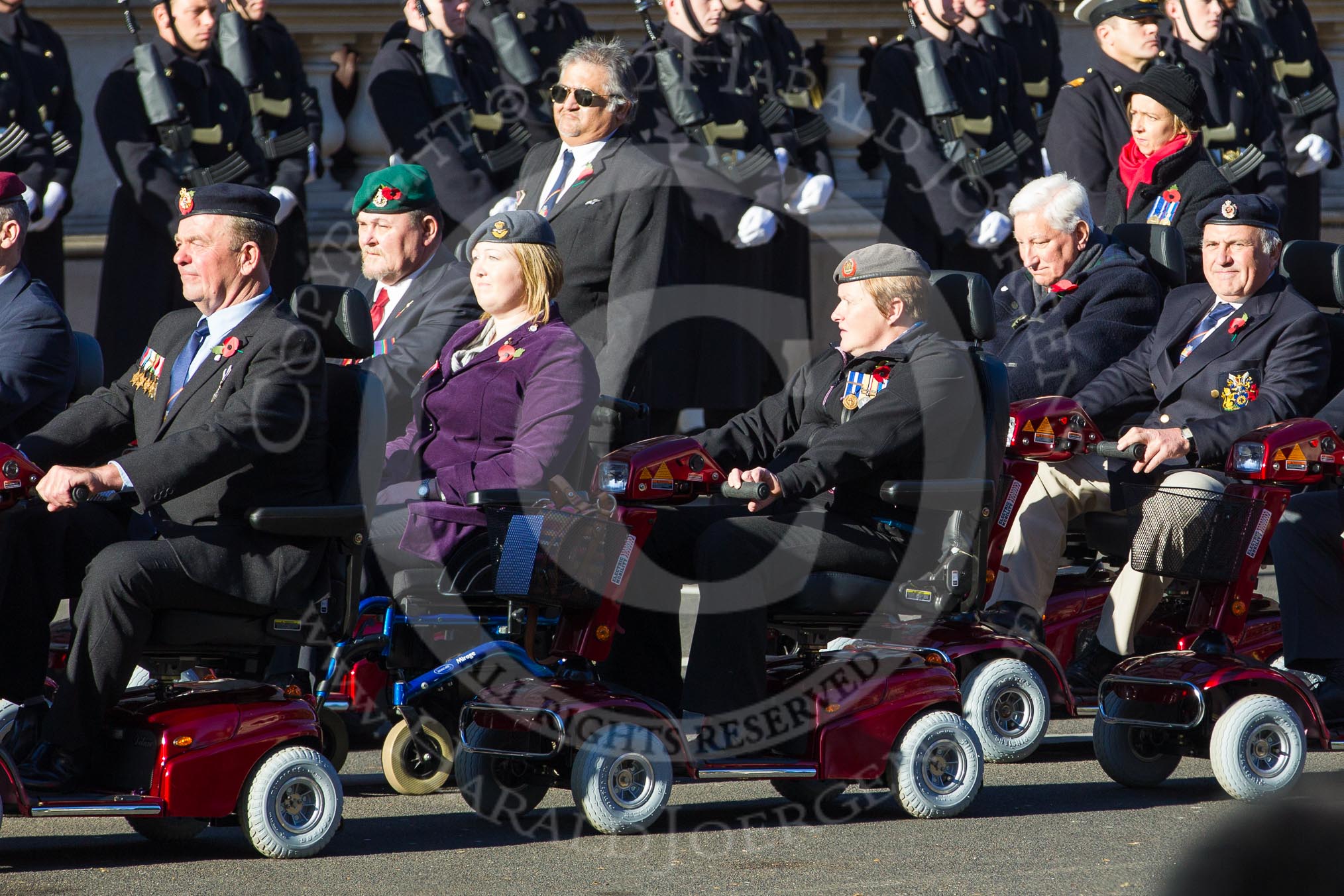 Remembrance Sunday 2012 Cenotaph March Past: Group E41 - British Limbless Ex-Service Men's Association and E42 - British Ex-Services Wheelchair Sports Association..
Whitehall, Cenotaph,
London SW1,

United Kingdom,
on 11 November 2012 at 11:43, image #307
