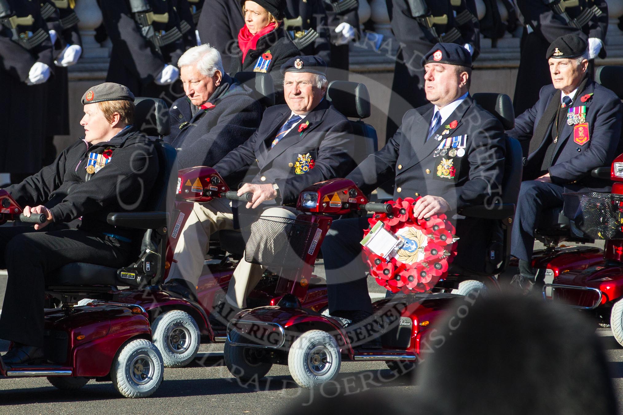 Remembrance Sunday 2012 Cenotaph March Past: Group E41 - British Limbless Ex-Service Men's Association and E42 - British Ex-Services Wheelchair Sports Association..
Whitehall, Cenotaph,
London SW1,

United Kingdom,
on 11 November 2012 at 11:43, image #308