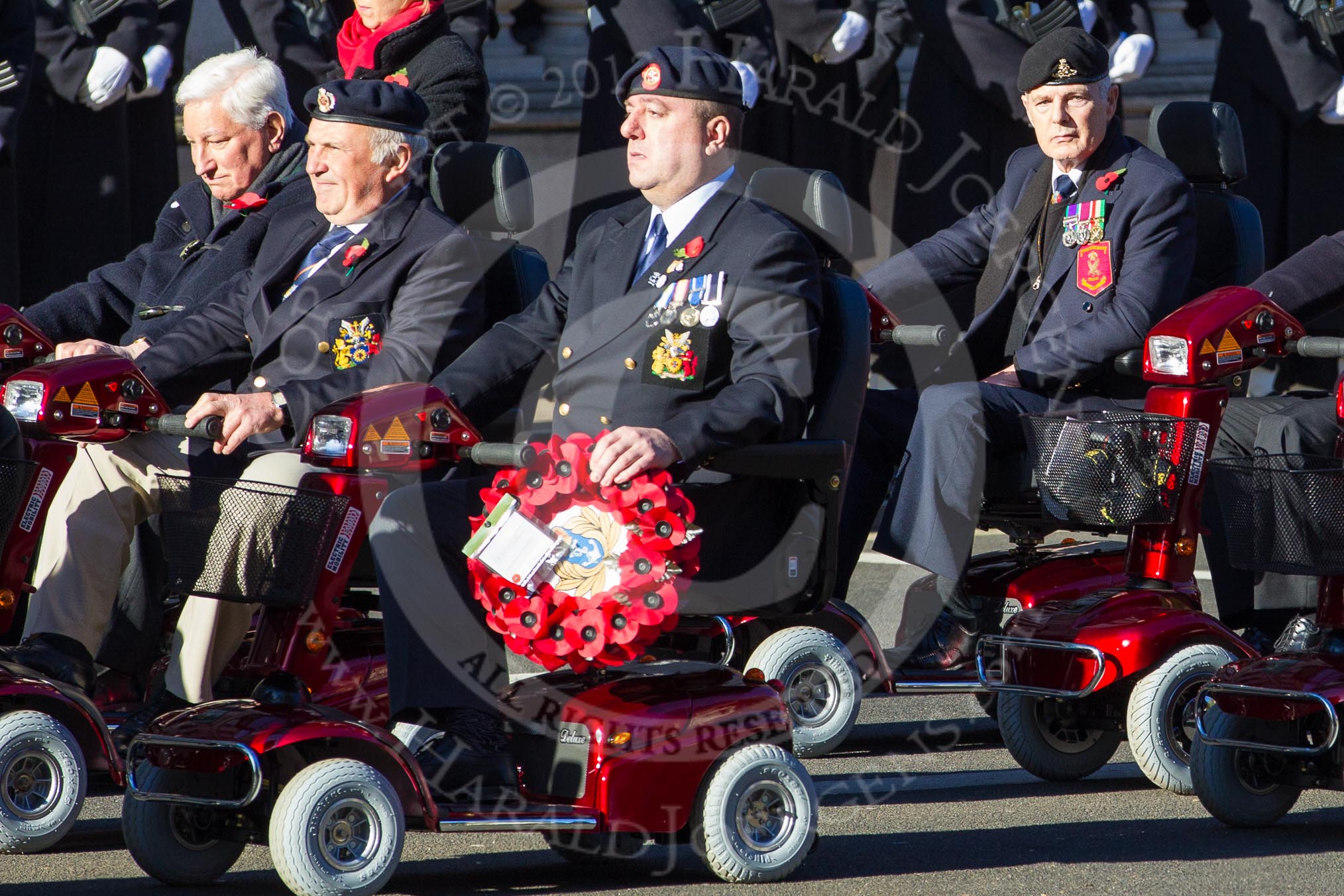 Remembrance Sunday 2012 Cenotaph March Past: Group E41 - British Limbless Ex-Service Men's Association and E42 - British Ex-Services Wheelchair Sports Association..
Whitehall, Cenotaph,
London SW1,

United Kingdom,
on 11 November 2012 at 11:43, image #309