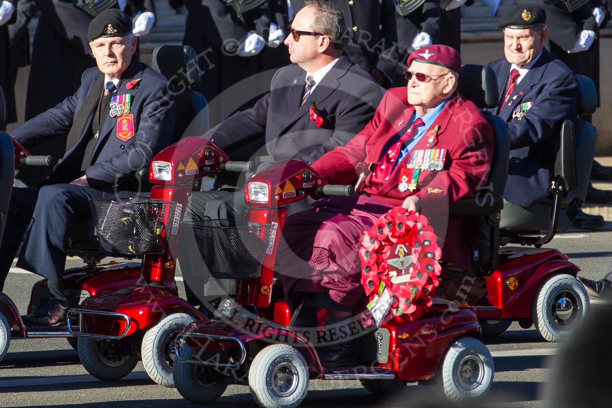 Remembrance Sunday 2012 Cenotaph March Past: Group E41 - British Limbless Ex-Service Men's Association and E42 - British Ex-Services Wheelchair Sports Association..
Whitehall, Cenotaph,
London SW1,

United Kingdom,
on 11 November 2012 at 11:43, image #310
