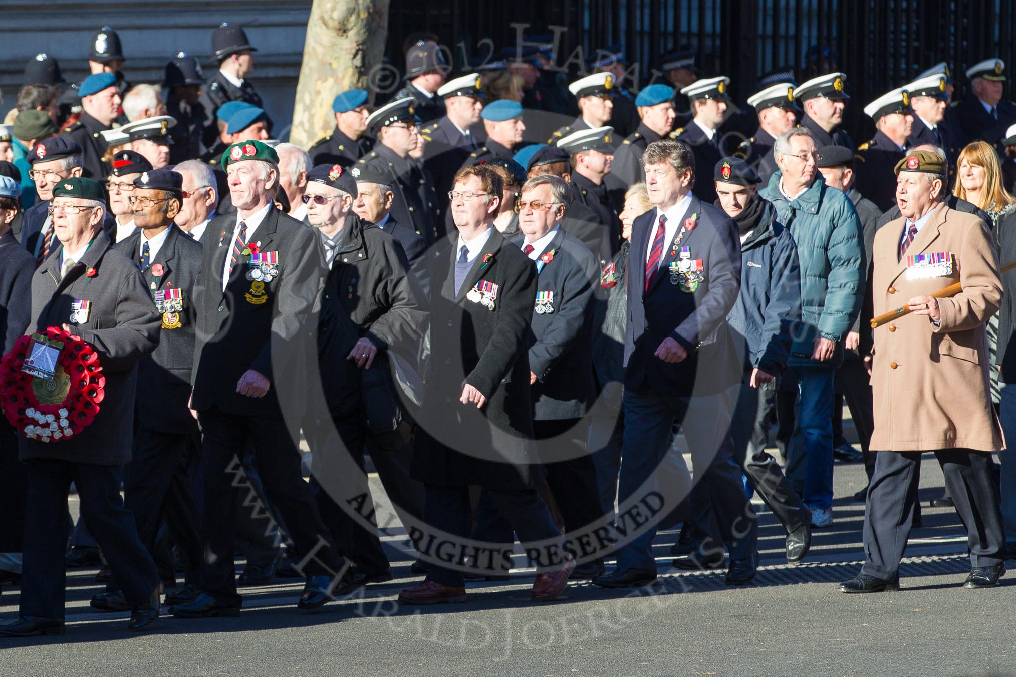 Remembrance Sunday 2012 Cenotaph March Past: Group F2 - Aden Veterans Association..
Whitehall, Cenotaph,
London SW1,

United Kingdom,
on 11 November 2012 at 11:45, image #393