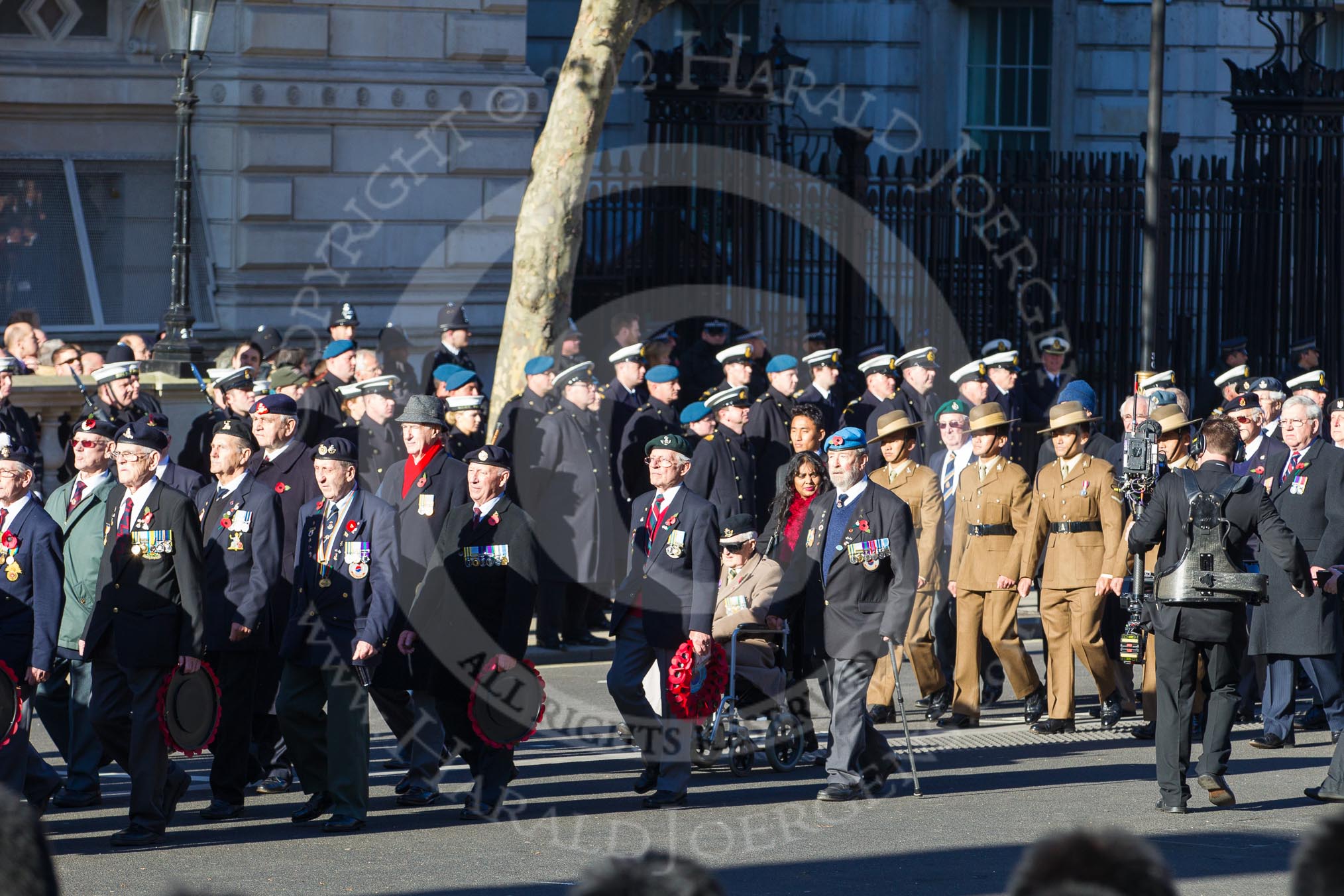 Remembrance Sunday 2012 Cenotaph March Past: Group F8 - British Korean Veterans Association and F9 - National Malaya & Borneo Veterans Association..
Whitehall, Cenotaph,
London SW1,

United Kingdom,
on 11 November 2012 at 11:46, image #433