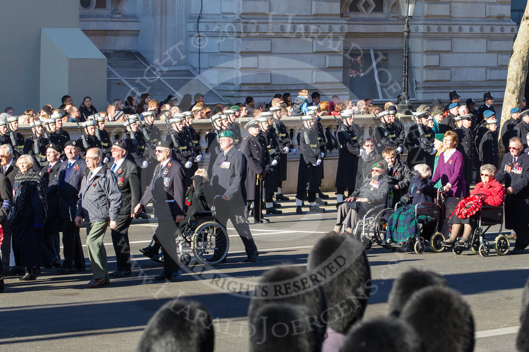 Remembrance Sunday 2012 Cenotaph March Past: Group F16 - Fellowship of the Services and F17 - Burma Star Association..
Whitehall, Cenotaph,
London SW1,

United Kingdom,
on 11 November 2012 at 11:47, image #535