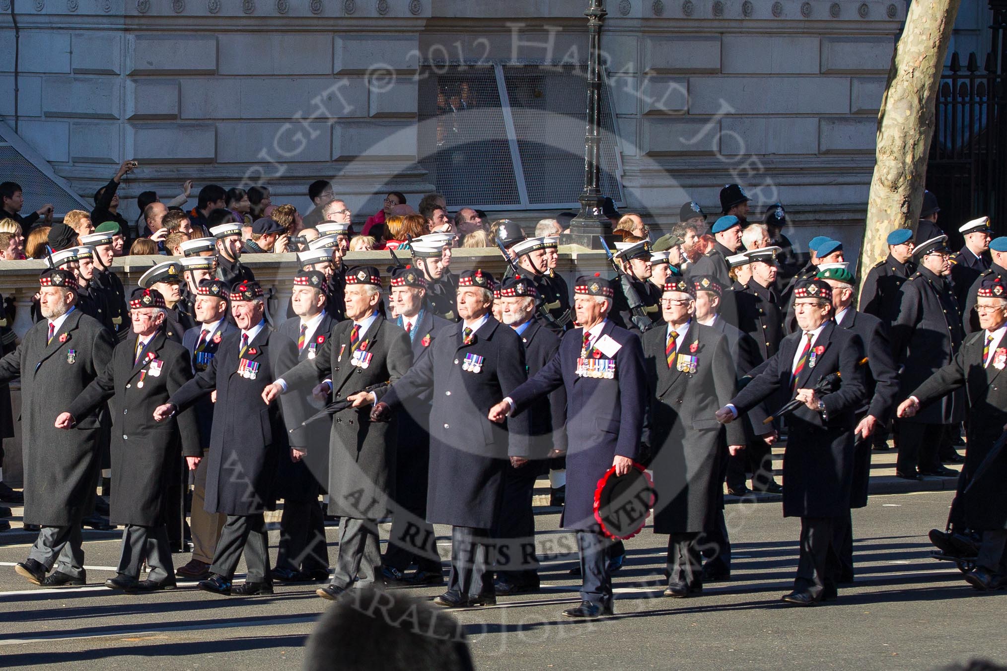 Remembrance Sunday 2012 Cenotaph March Past: Group A20 - Parachute Regimental Association and A21 - Royal Scots Regimental Association..
Whitehall, Cenotaph,
London SW1,

United Kingdom,
on 11 November 2012 at 11:51, image #703