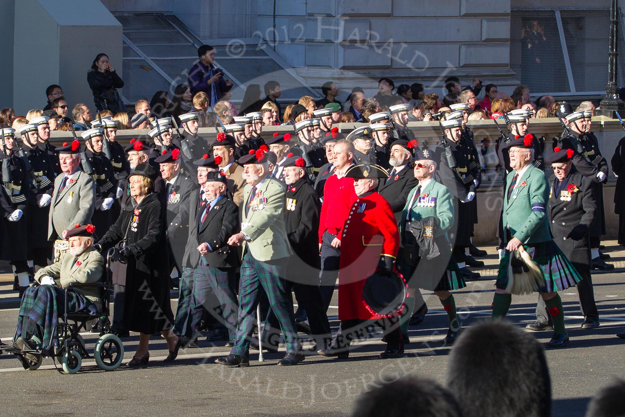 Remembrance Sunday 2012 Cenotaph March Past: Group A23 - Black Watch Association..
Whitehall, Cenotaph,
London SW1,

United Kingdom,
on 11 November 2012 at 11:52, image #723