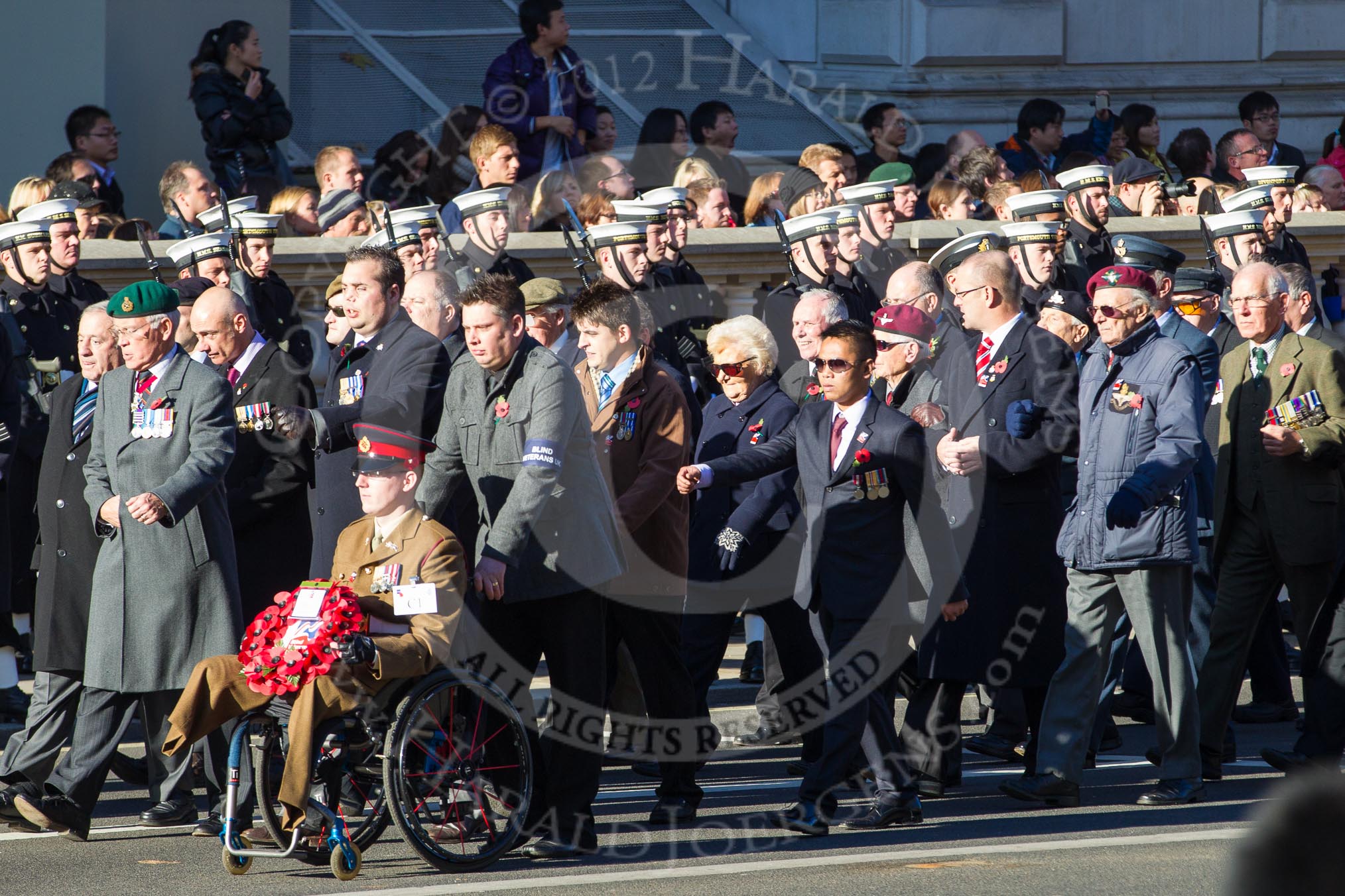 Remembrance Sunday 2012 Cenotaph March Past: Group C1, Blind Veterans UK..
Whitehall, Cenotaph,
London SW1,

United Kingdom,
on 11 November 2012 at 11:53, image #775