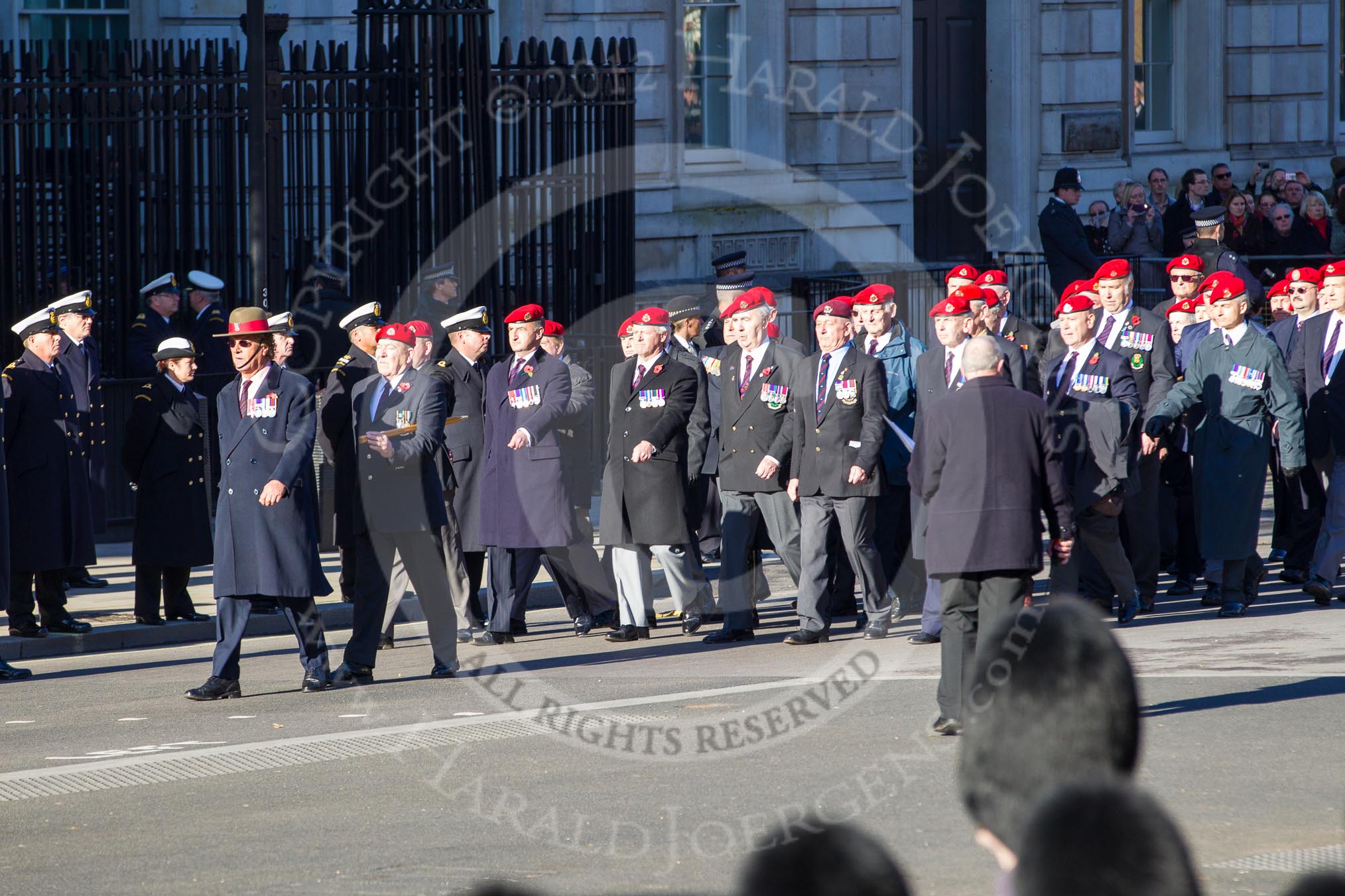 Remembrance Sunday 2012 Cenotaph March Past: Group B3, Royal Military Police Association..
Whitehall, Cenotaph,
London SW1,

United Kingdom,
on 11 November 2012 at 11:55, image #814