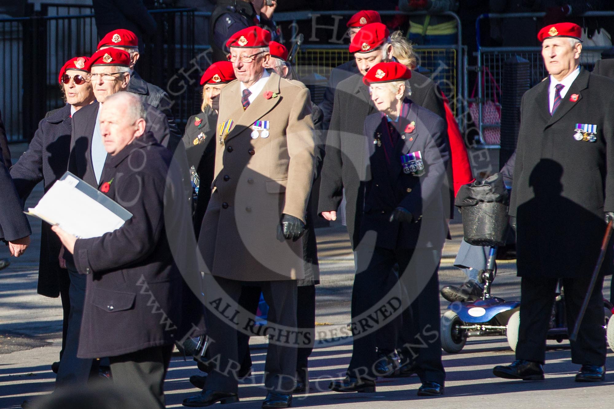 Remembrance Sunday 2012 Cenotaph March Past: Group B3, Royal Military Police Association..
Whitehall, Cenotaph,
London SW1,

United Kingdom,
on 11 November 2012 at 11:55, image #822