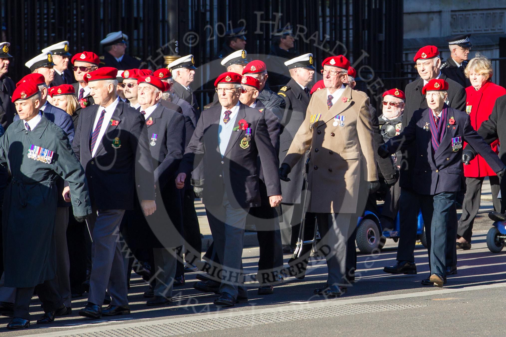 Remembrance Sunday 2012 Cenotaph March Past: Group B3, Royal Military Police Association..
Whitehall, Cenotaph,
London SW1,

United Kingdom,
on 11 November 2012 at 11:55, image #827