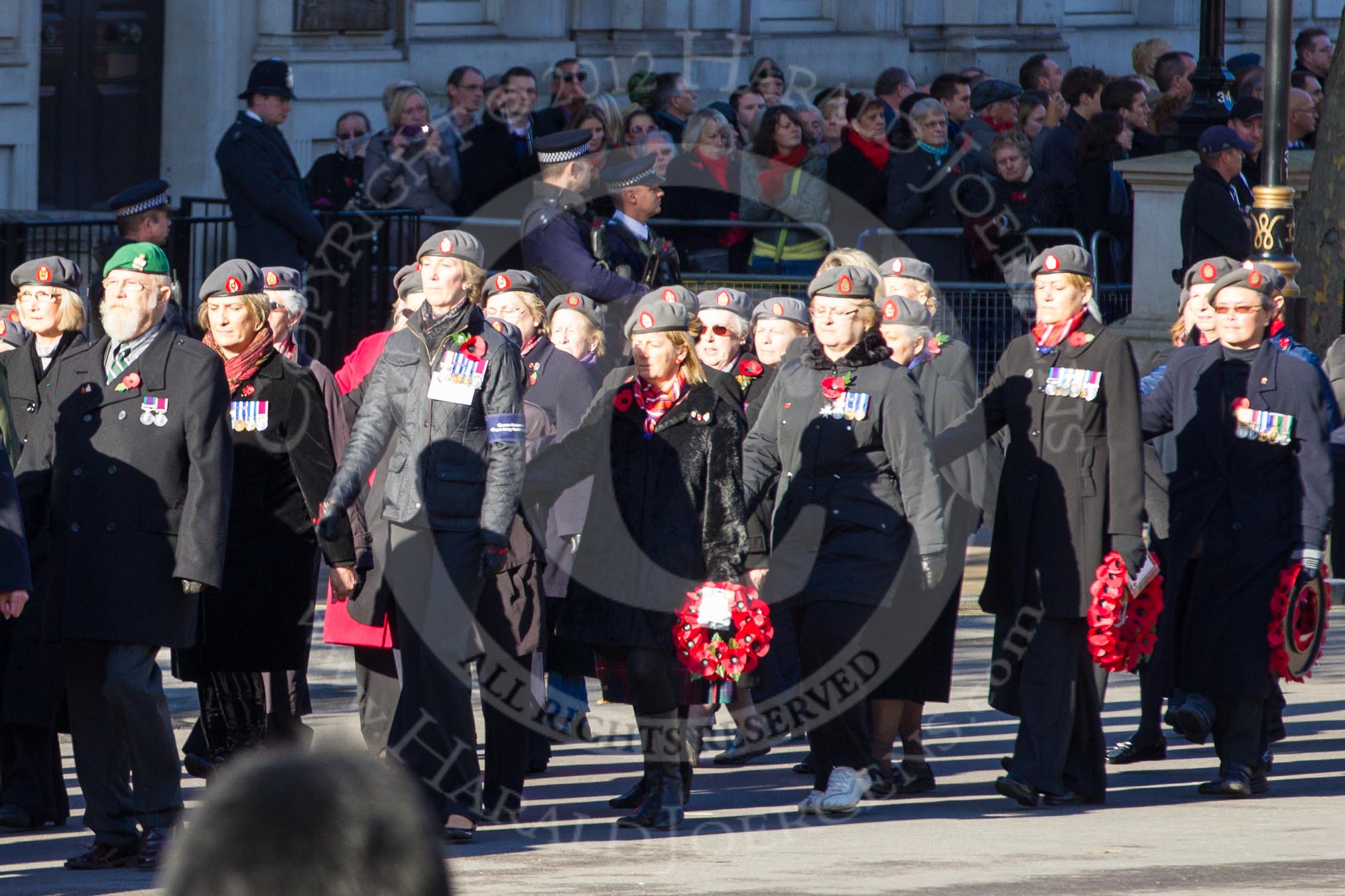 Remembrance Sunday 2012 Cenotaph March Past: Group B8 - Royal Army Physical Training Corps and B9 -Queen Alexandra's Royal Army Nursing Corps Association..
Whitehall, Cenotaph,
London SW1,

United Kingdom,
on 11 November 2012 at 11:55, image #851