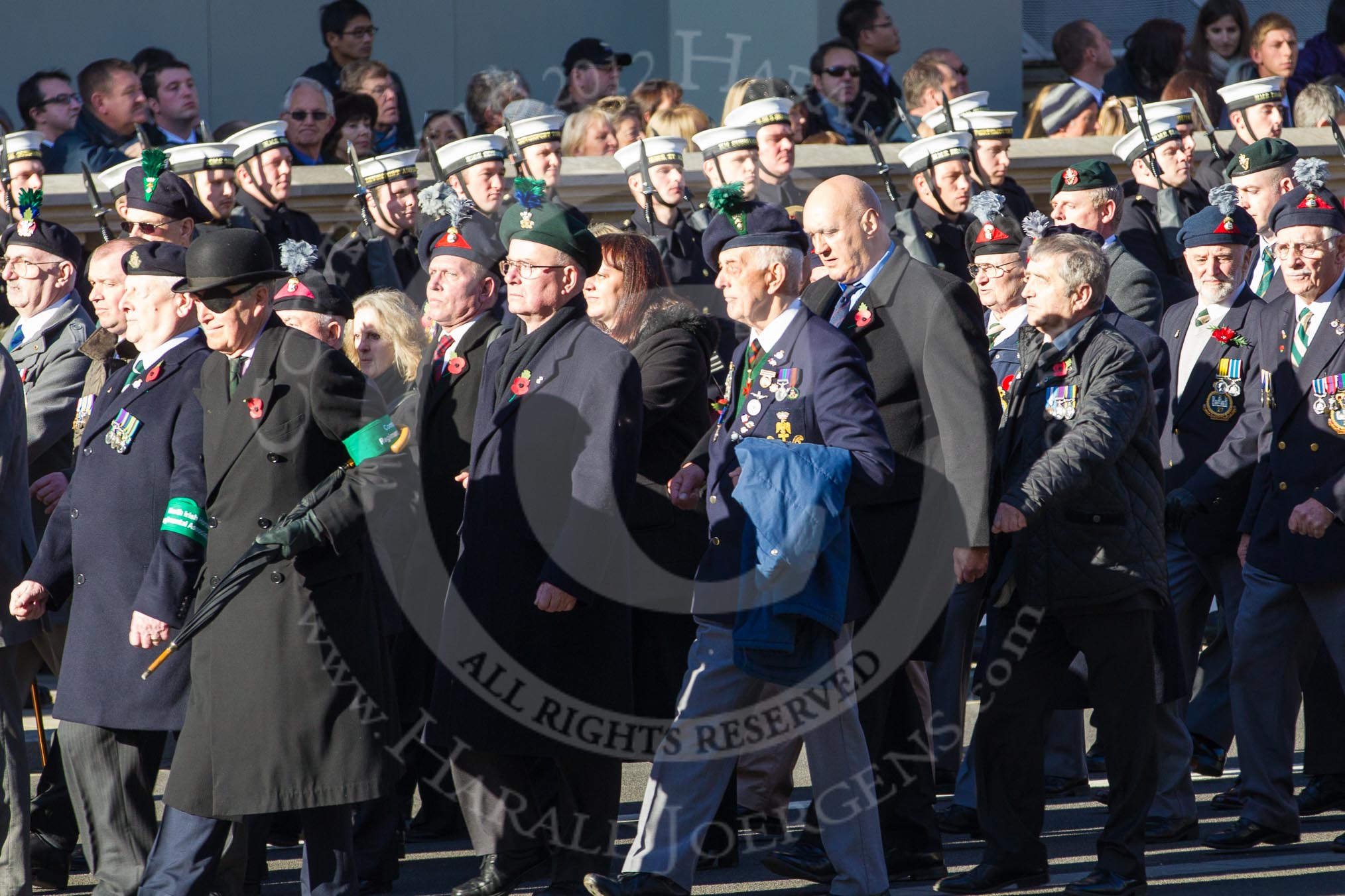 Remembrance Sunday 2012 Cenotaph March Past: Group B17 - North Irish Horse & Irish Regiments Old Comrades Association..
Whitehall, Cenotaph,
London SW1,

United Kingdom,
on 11 November 2012 at 11:57, image #915