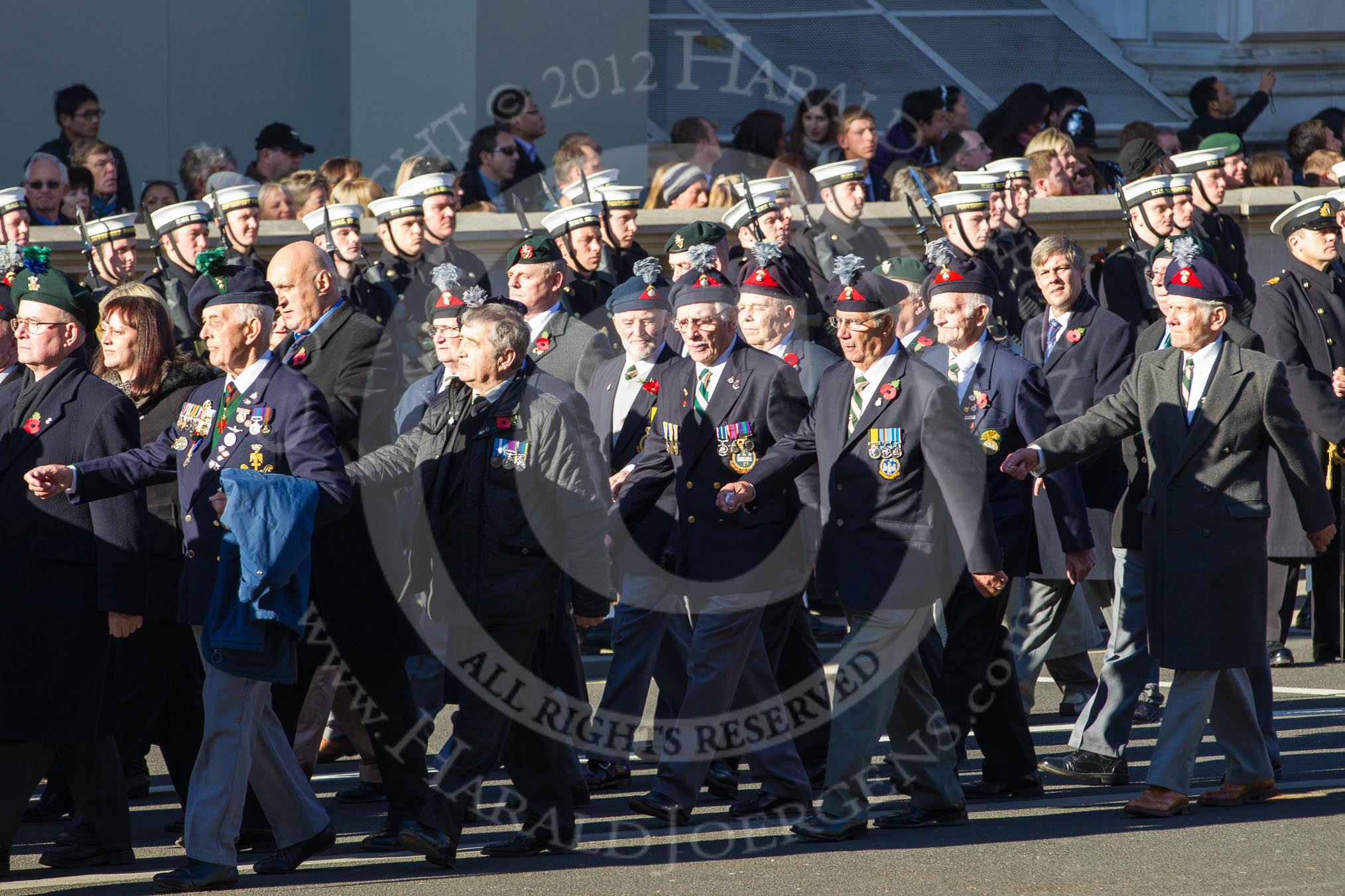 Remembrance Sunday 2012 Cenotaph March Past: Group B17 - North Irish Horse & Irish Regiments Old Comrades Association..
Whitehall, Cenotaph,
London SW1,

United Kingdom,
on 11 November 2012 at 11:57, image #917