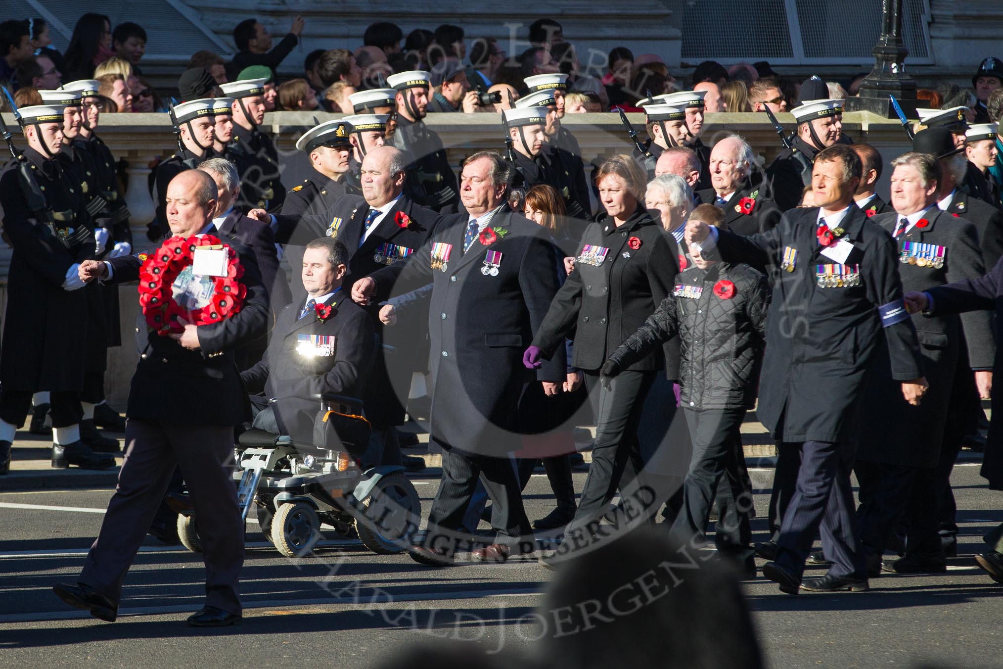 Remembrance Sunday 2012 Cenotaph March Past: Group B18 - Association of Ammunition Technicians..
Whitehall, Cenotaph,
London SW1,

United Kingdom,
on 11 November 2012 at 11:57, image #919