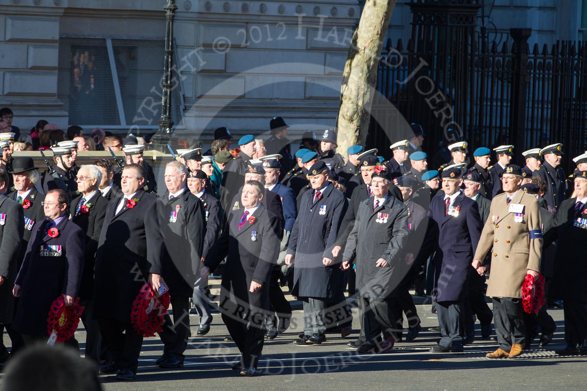 Remembrance Sunday 2012 Cenotaph March Past: Group B18 - Association of Ammunition Technicians and B18 - Beachley Old Boys Association..
Whitehall, Cenotaph,
London SW1,

United Kingdom,
on 11 November 2012 at 11:57, image #925