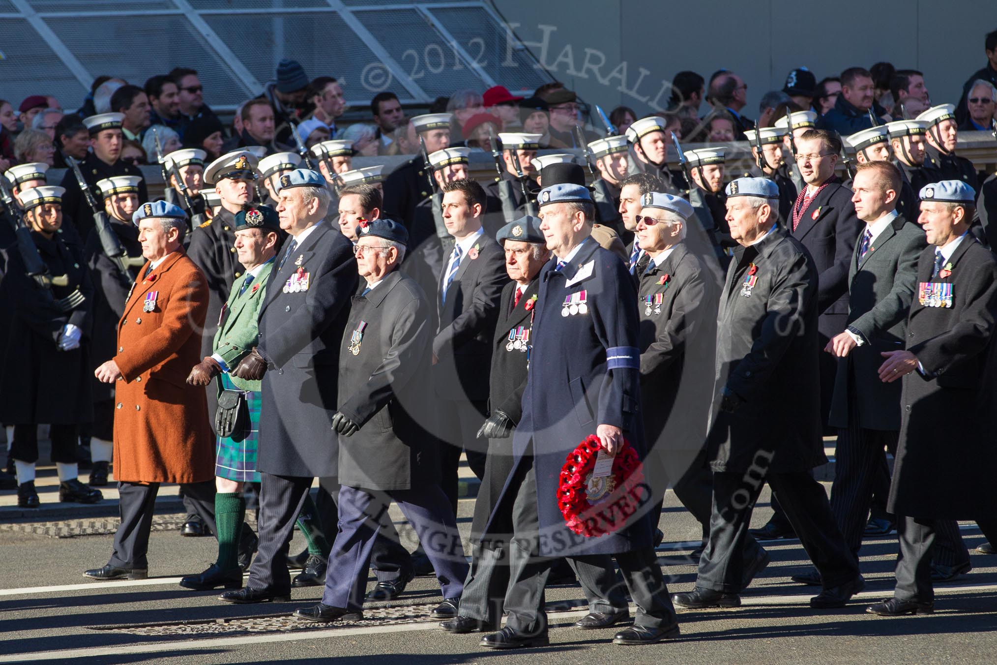 Remembrance Sunday 2012 Cenotaph March Past: Group B22 - 656 Squadron Association..
Whitehall, Cenotaph,
London SW1,

United Kingdom,
on 11 November 2012 at 11:58, image #957