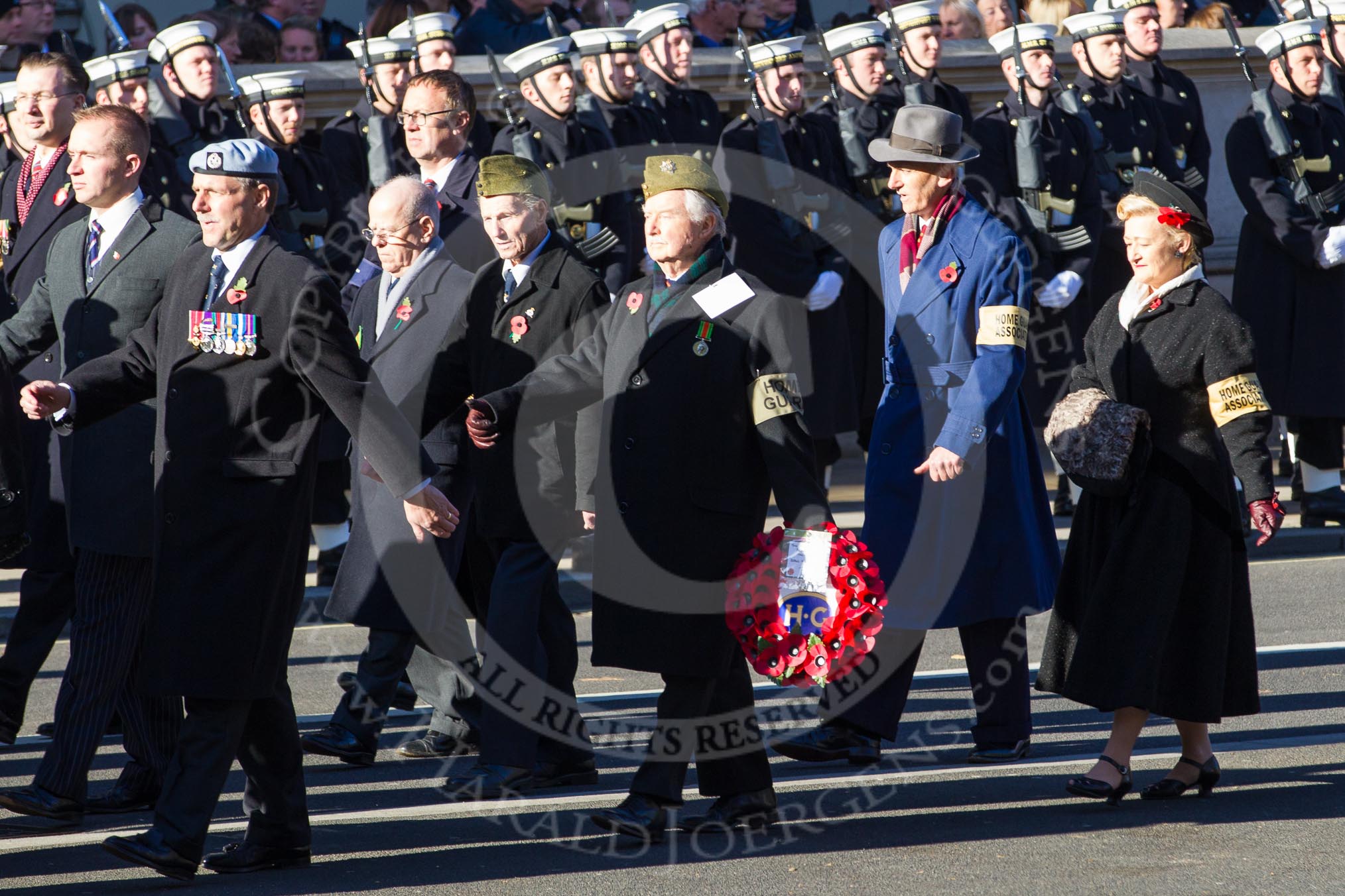 Remembrance Sunday 2012 Cenotaph March Past: Group B22 - 656 Squadron Association and B23 - Home Guard Association..
Whitehall, Cenotaph,
London SW1,

United Kingdom,
on 11 November 2012 at 11:58, image #959