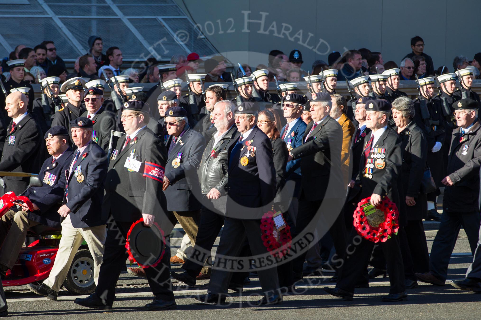 Remembrance Sunday 2012 Cenotaph March Past: Group B26 - Royal Engineers Association..
Whitehall, Cenotaph,
London SW1,

United Kingdom,
on 11 November 2012 at 11:59, image #990