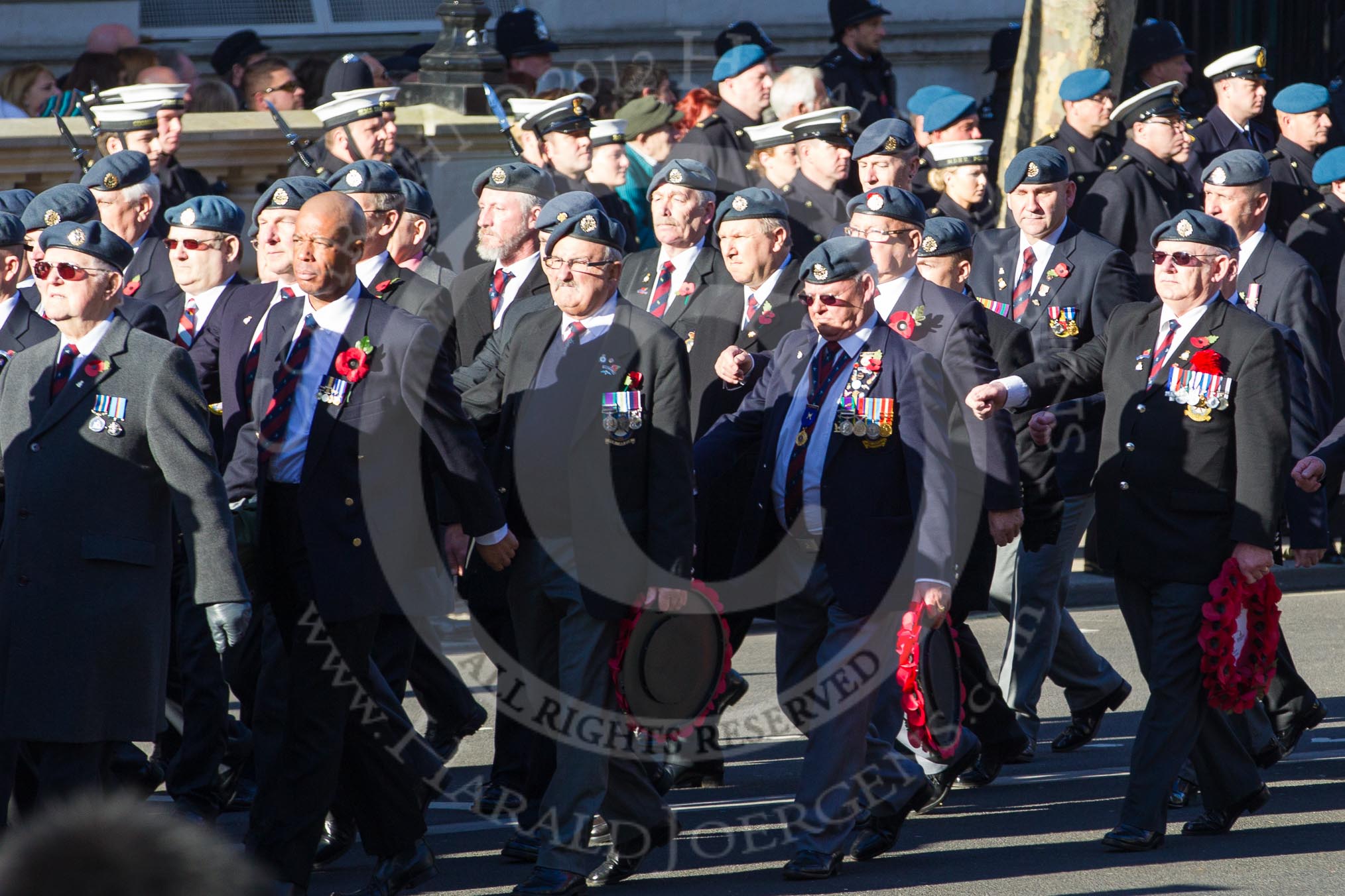 Remembrance Sunday 2012 Cenotaph March Past: Group C2 - Royal Air Force Regiment Association..
Whitehall, Cenotaph,
London SW1,

United Kingdom,
on 11 November 2012 at 12:00, image #1049
