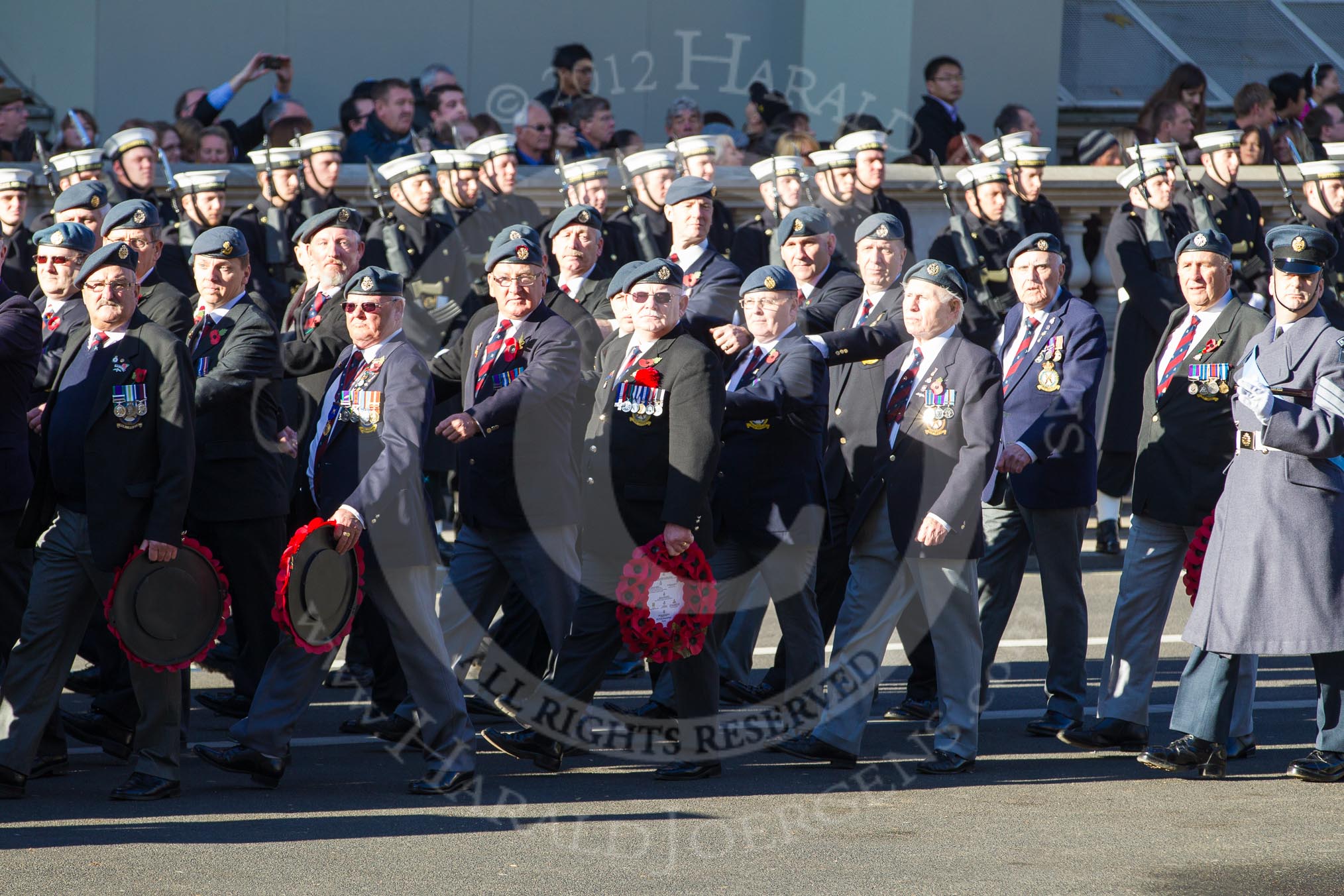 Remembrance Sunday 2012 Cenotaph March Past: Group C2 - Royal Air Force Regiment Association..
Whitehall, Cenotaph,
London SW1,

United Kingdom,
on 11 November 2012 at 12:00, image #1056