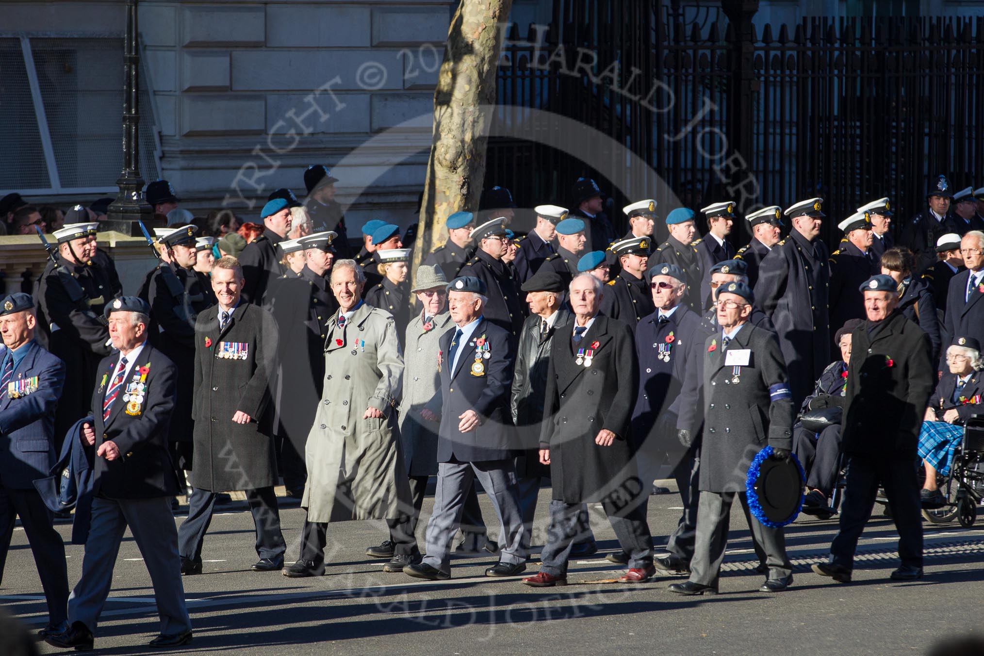 Remembrance Sunday 2012 Cenotaph March Past: Group C4 - Royal Air Force Yatesbury Association, C5 - Royal Air Force Airfield Construction Branch Association, and C6 - Women's Auxiliary Air Force..
Whitehall, Cenotaph,
London SW1,

United Kingdom,
on 11 November 2012 at 12:01, image #1094