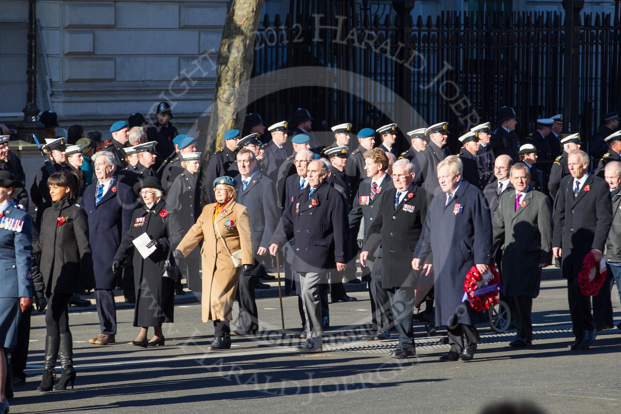 Remembrance Sunday 2012 Cenotaph March Past: Group C13 - Princess Mary's Royal Air Force Nursing Service Association and C14 - Bomber Command Association..
Whitehall, Cenotaph,
London SW1,

United Kingdom,
on 11 November 2012 at 12:02, image #1122