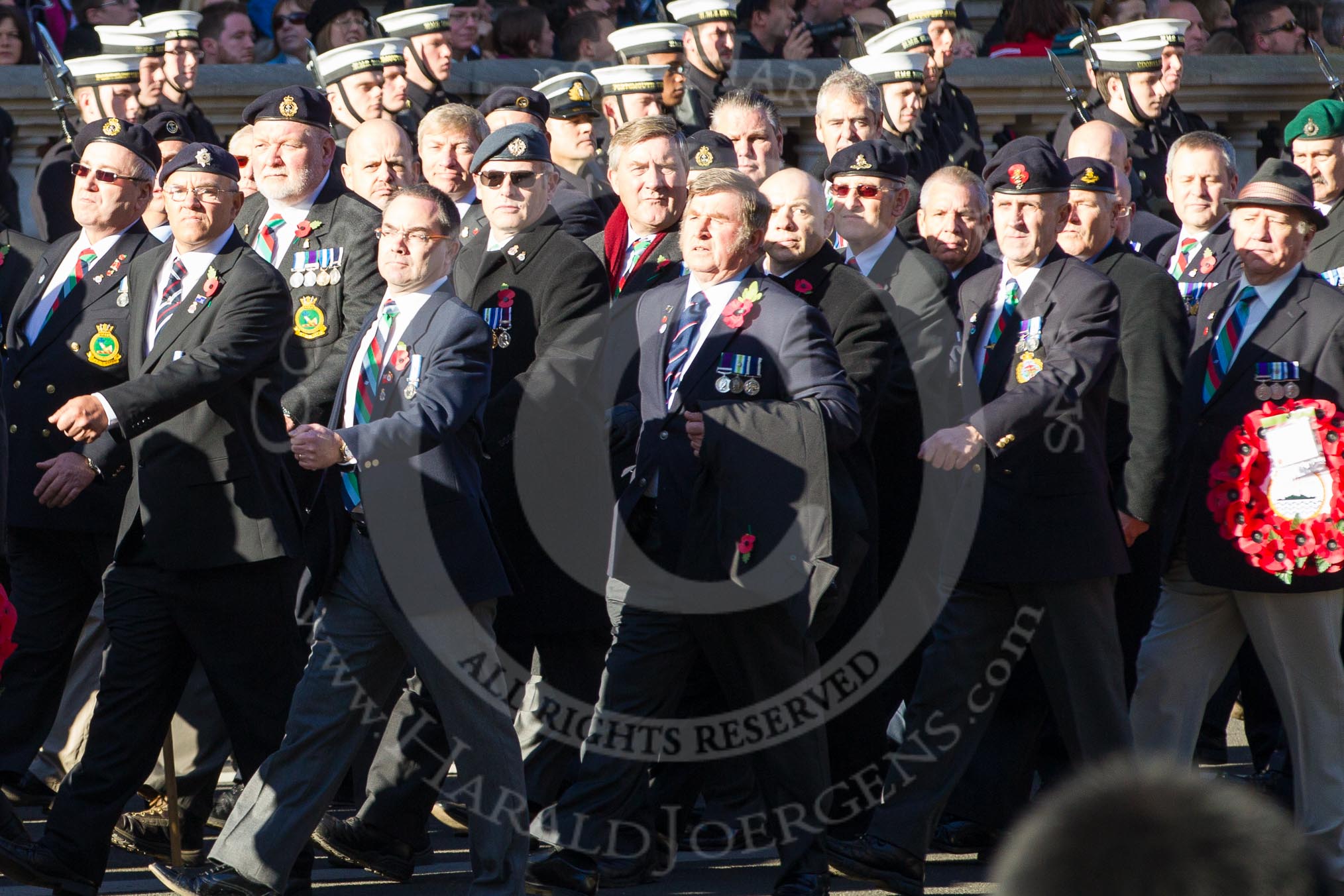 Remembrance Sunday 2012 Cenotaph March Past: Group D1 - South Atlantic Medal Association..
Whitehall, Cenotaph,
London SW1,

United Kingdom,
on 11 November 2012 at 12:04, image #1212