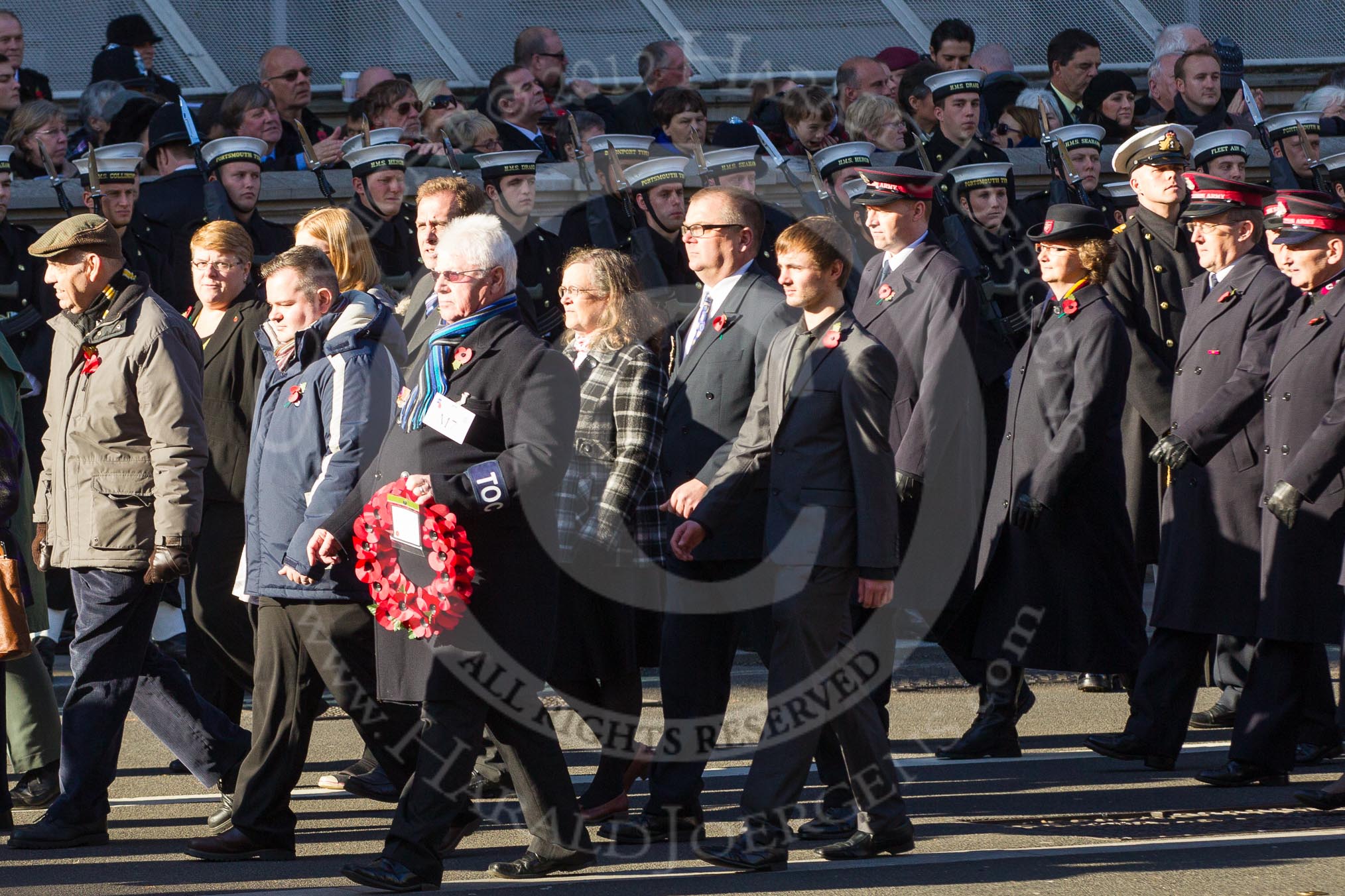 Remembrance Sunday 2012 Cenotaph March Past: Group M7 - TOC H and M8 - Salvation Army..
Whitehall, Cenotaph,
London SW1,

United Kingdom,
on 11 November 2012 at 12:10, image #1482