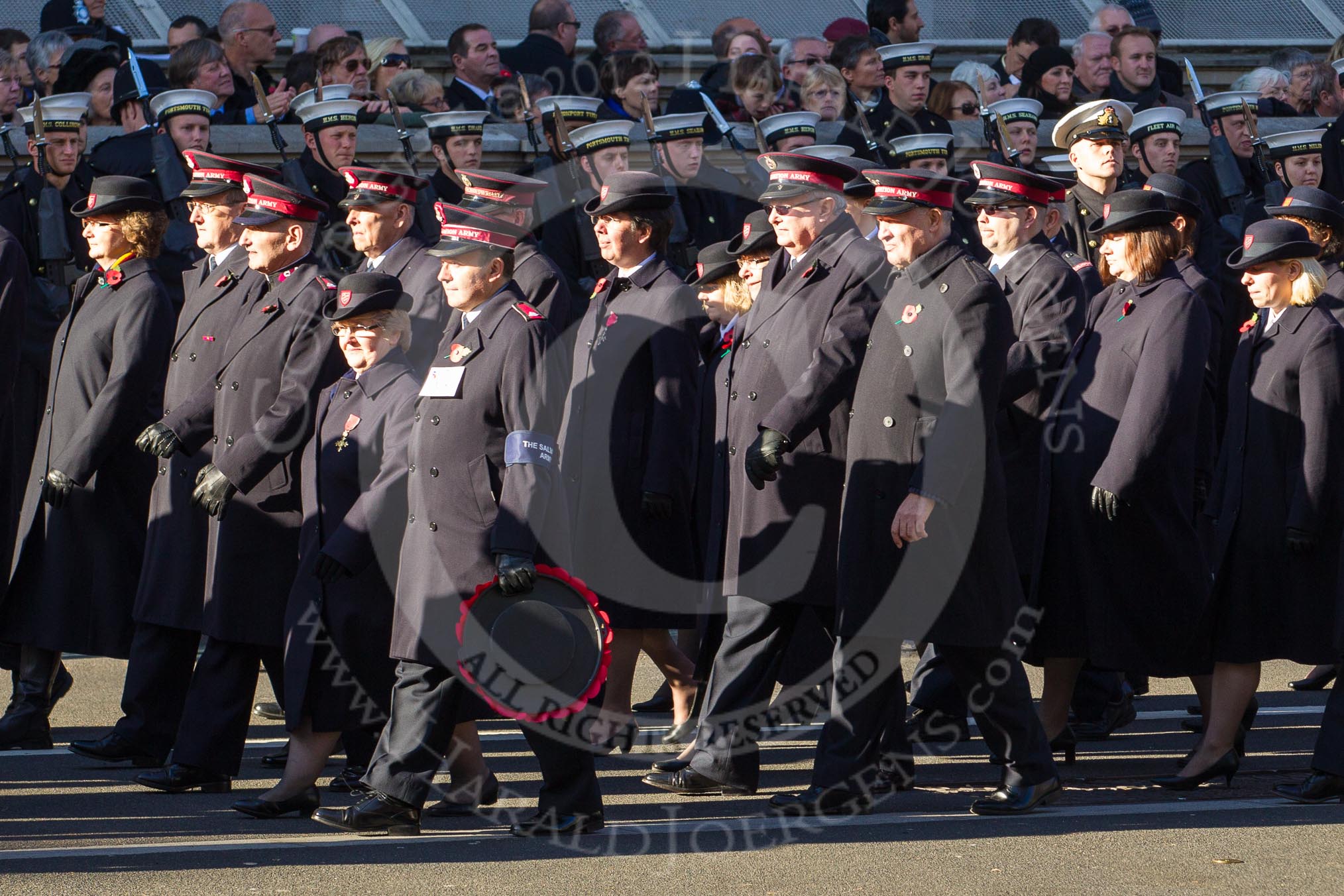 Remembrance Sunday 2012 Cenotaph March Past: Group M8 - Salvation Army..
Whitehall, Cenotaph,
London SW1,

United Kingdom,
on 11 November 2012 at 12:10, image #1487