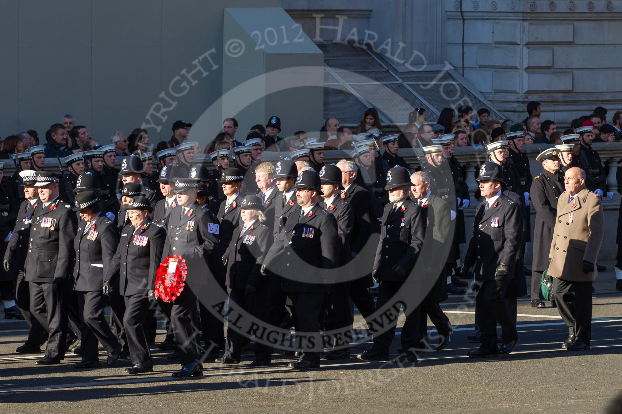 Remembrance Sunday 2012 Cenotaph March Past: Group M13 - Metropolitan Special Constabulary.
Whitehall, Cenotaph,
London SW1,

United Kingdom,
on 11 November 2012 at 12:10, image #1512