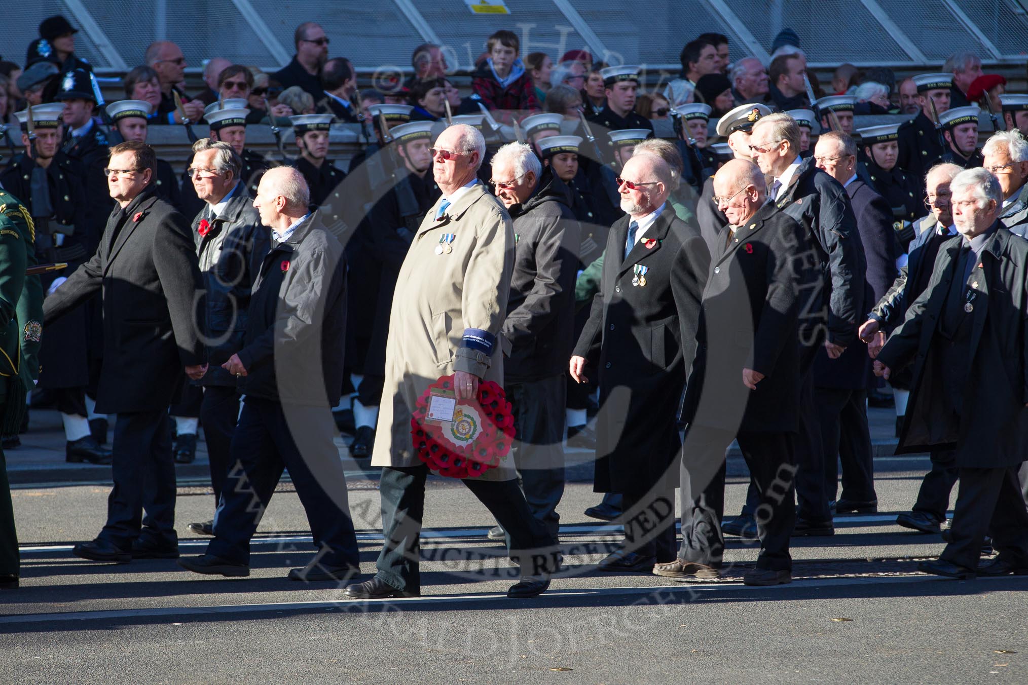 Remembrance Sunday 2012 Cenotaph March Past: Group M15 - London Ambulance Service Retirement Association..
Whitehall, Cenotaph,
London SW1,

United Kingdom,
on 11 November 2012 at 12:11, image #1524