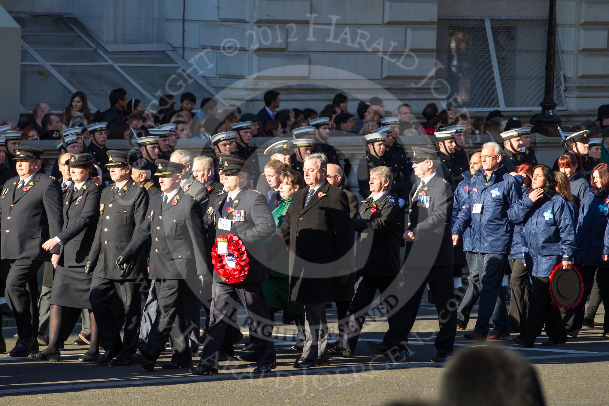Remembrance Sunday 2012 Cenotaph March Past: Group M25 - Royal Society for the Prevention of Cruelty to Animals and M26 - The Blue Cross..
Whitehall, Cenotaph,
London SW1,

United Kingdom,
on 11 November 2012 at 12:12, image #1593