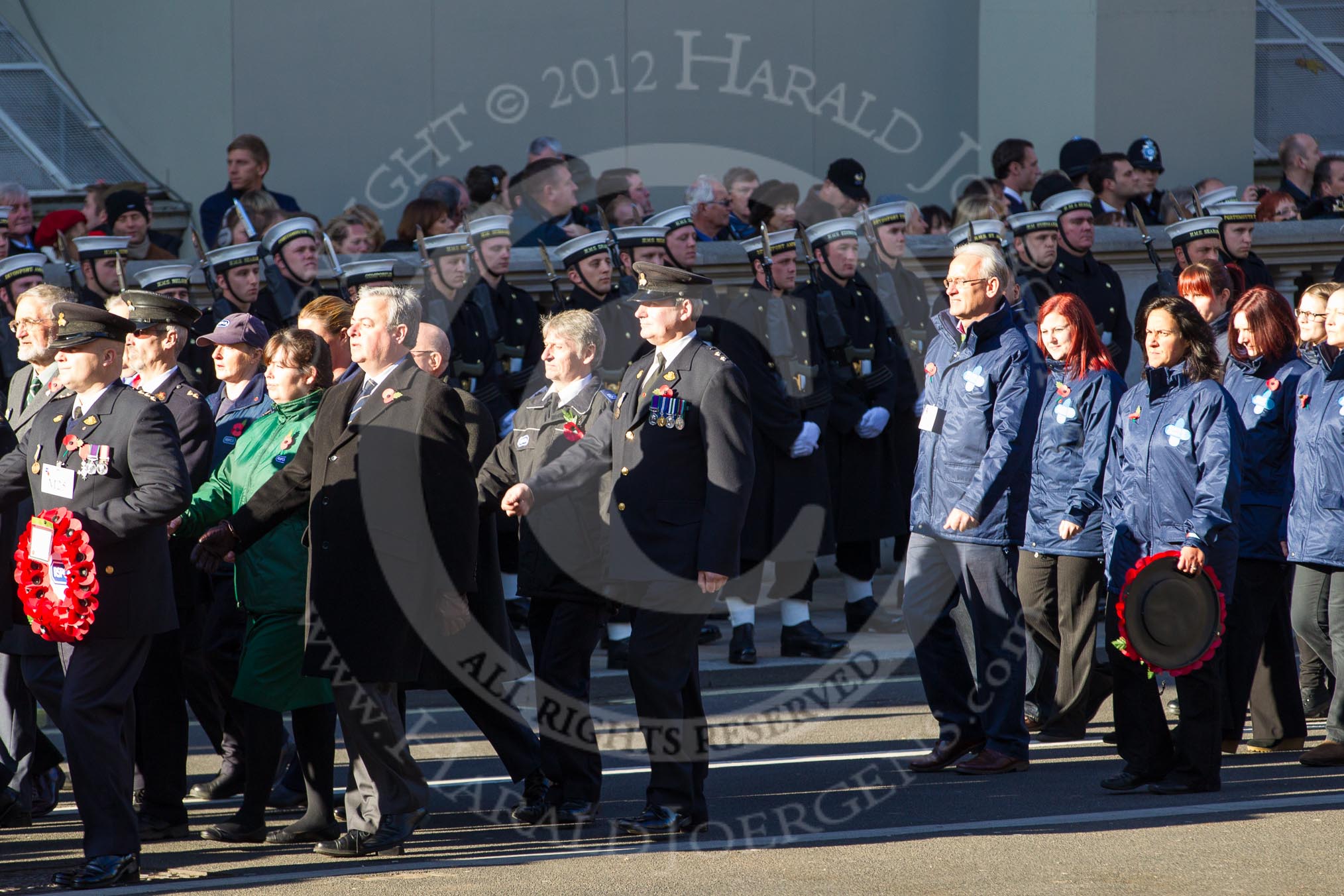 Remembrance Sunday 2012 Cenotaph March Past: Group M25 - Royal Society for the Prevention of Cruelty to Animals and M26 - The Blue Cross..
Whitehall, Cenotaph,
London SW1,

United Kingdom,
on 11 November 2012 at 12:13, image #1596