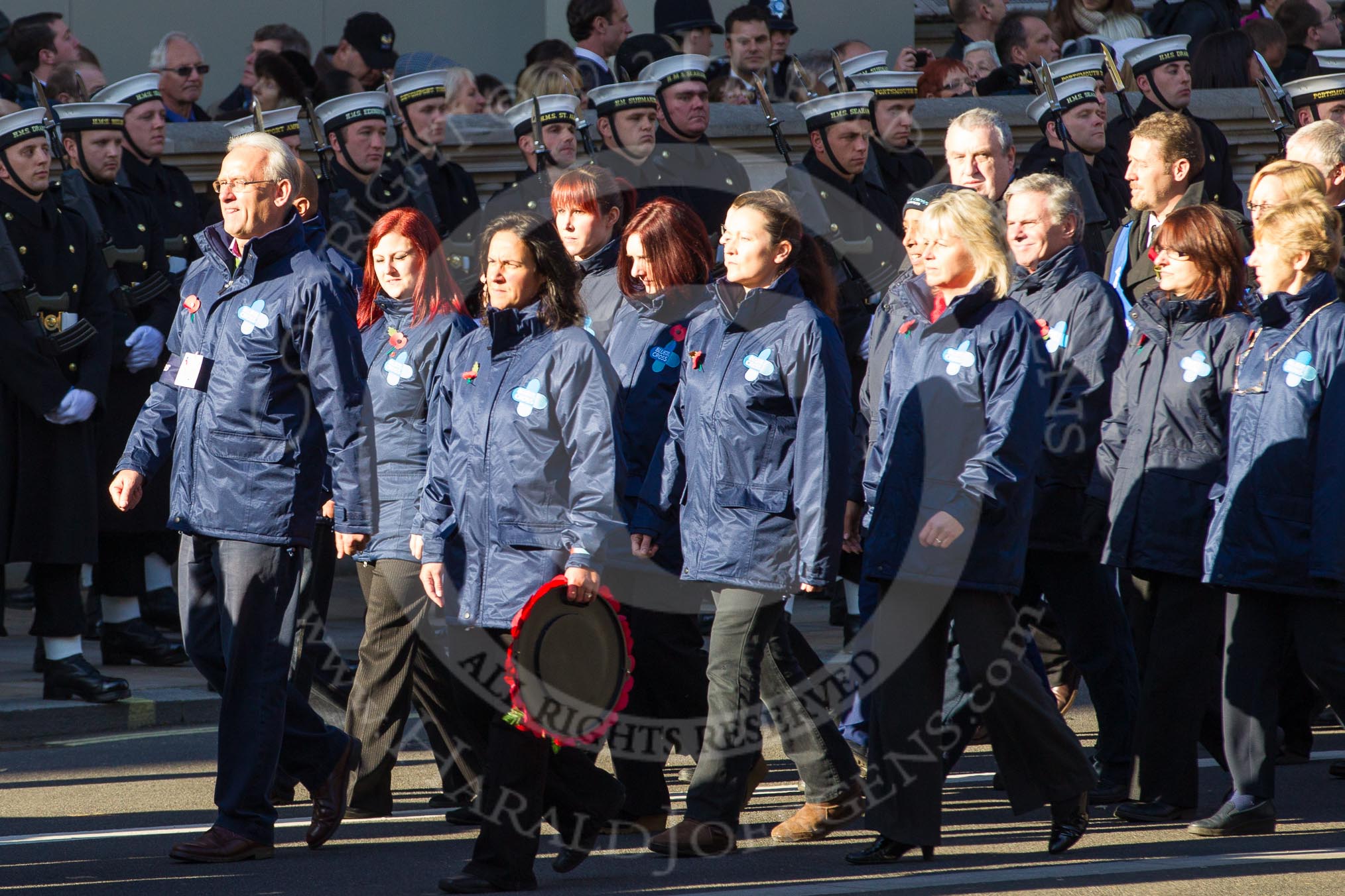 Remembrance Sunday 2012 Cenotaph March Past: Group M26 - The Blue Cross..
Whitehall, Cenotaph,
London SW1,

United Kingdom,
on 11 November 2012 at 12:13, image #1597