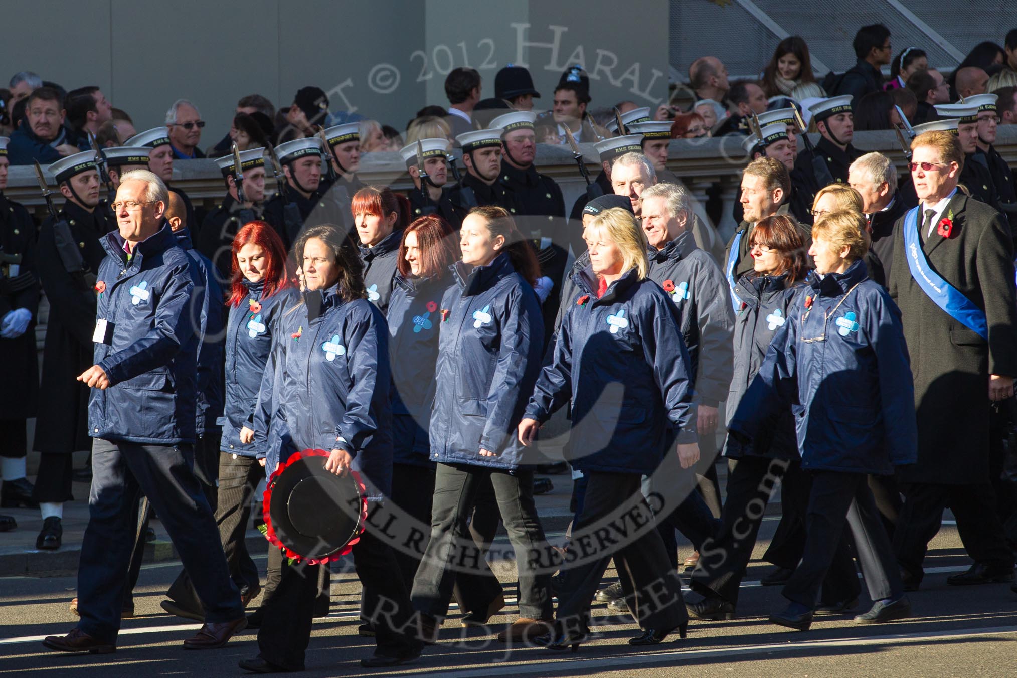 Remembrance Sunday 2012 Cenotaph March Past: Group M26 - The Blue Cross..
Whitehall, Cenotaph,
London SW1,

United Kingdom,
on 11 November 2012 at 12:13, image #1598
