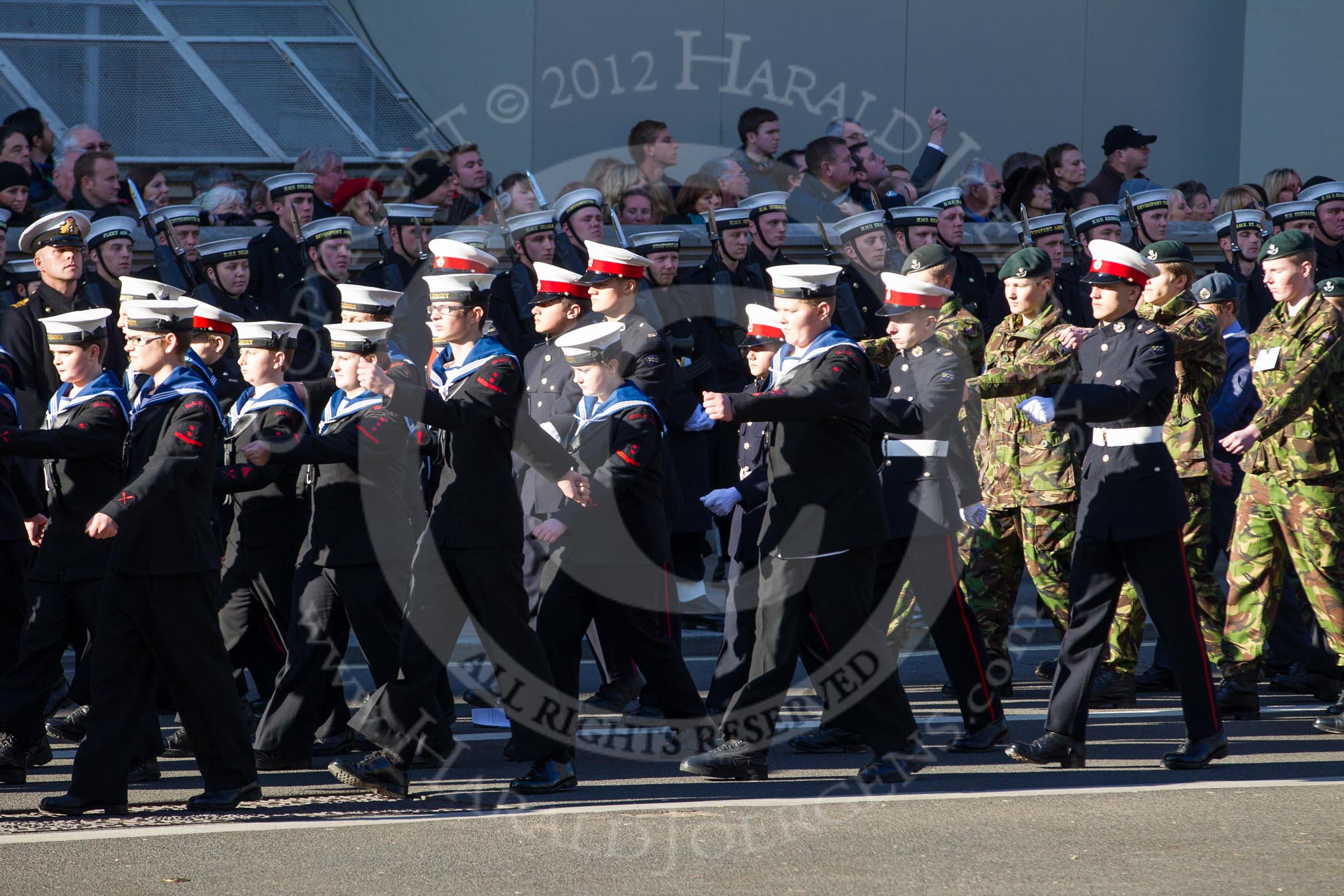 Remembrance Sunday 2012 Cenotaph March Past: Group M43 - Sea Cadet Corps and M44 - Combined Cadet Force..
Whitehall, Cenotaph,
London SW1,

United Kingdom,
on 11 November 2012 at 12:14, image #1682