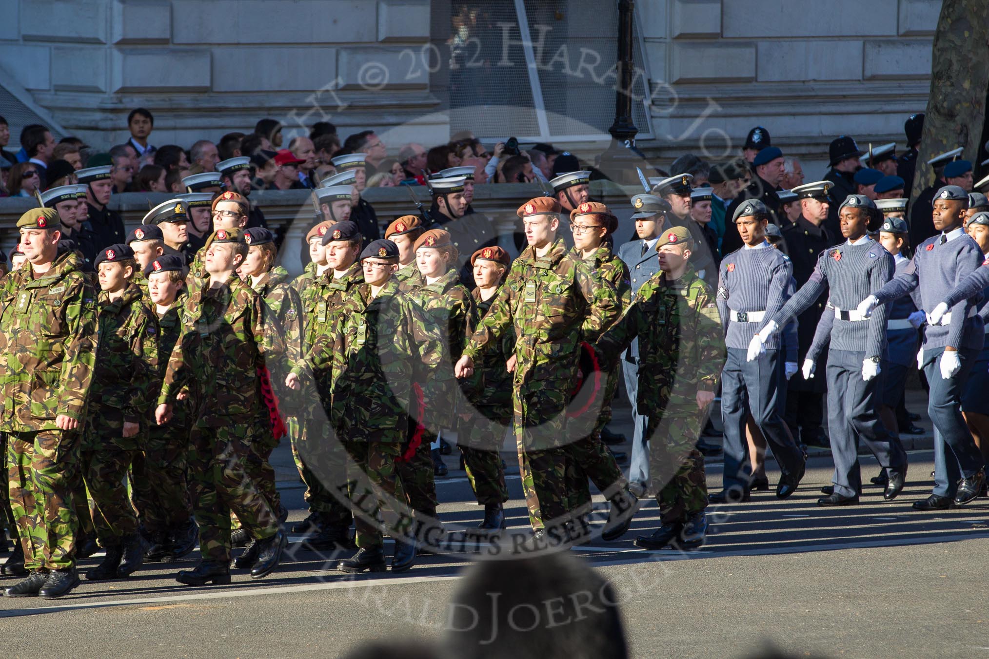 Remembrance Sunday 2012 Cenotaph March Past: Group M45 - Army Cadet Force and M46 - Air Training Corps..
Whitehall, Cenotaph,
London SW1,

United Kingdom,
on 11 November 2012 at 12:14, image #1691