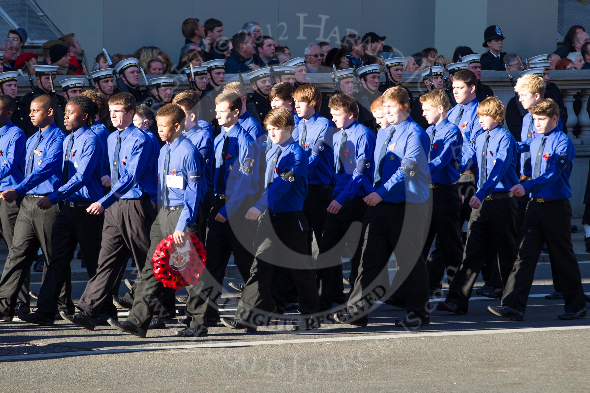 Remembrance Sunday 2012 Cenotaph March Past: Group M49 - Boys Brigade..
Whitehall, Cenotaph,
London SW1,

United Kingdom,
on 11 November 2012 at 12:15, image #1725