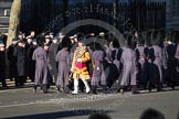 Remembrance Sunday 2012 Cenotaph March Past: The Massed Bands are changing direction, led by Drum Major Tony Taylor, No. 7 Company Coldstream Guards..
Whitehall, Cenotaph,
London SW1,

United Kingdom,
on 11 November 2012 at 11:31, image #28