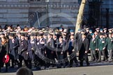 Remembrance Sunday 2012 Cenotaph March Past: Group A12 - Sherwood Foresters & Worcestershire Regiment, A13 - Mercian Regiment Association, and A14 - Rifles Regimental Association, A15 - The Rifles & Royal Gloucestershire, Berkshire & Wiltshire Regimental Association..
Whitehall, Cenotaph,
London SW1,

United Kingdom,
on 11 November 2012 at 11:50, image #638