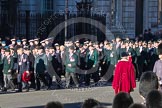 Remembrance Sunday 2012 Cenotaph March Past: Group A13 - Mercian Regiment Association, and A14 - Rifles Regimental Association, A15 - The Rifles & Royal Gloucestershire, Berkshire & Wiltshire Regimental Association..
Whitehall, Cenotaph,
London SW1,

United Kingdom,
on 11 November 2012 at 11:50, image #644