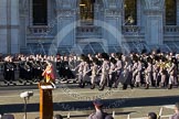 Remembrance Sunday 2012 Cenotaph March Past: The band is moving to give way for column B, waiting at the southern side of Whitehall for their March-Past..
Whitehall, Cenotaph,
London SW1,

United Kingdom,
on 11 November 2012 at 11:53, image #768