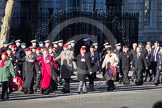 Remembrance Sunday 2012 Cenotaph March Past: Group B3, Royal Military Police Association, B4 - The RAEC and ETS Branch Association, and B5 - Royal Army Pay Corps Regimental Association..
Whitehall, Cenotaph,
London SW1,

United Kingdom,
on 11 November 2012 at 11:55, image #837