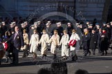 Remembrance Sunday 2012 Cenotaph March Past: Group D2 - SSAFA Forces Help, D3 - First Aid Nursing Yeomanry (Princess Royal's Volunteers Corps), and D4 - Association of Jewish Ex-Servicemen & Women..
Whitehall, Cenotaph,
London SW1,

United Kingdom,
on 11 November 2012 at 12:05, image #1242
