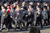 Remembrance Sunday 2012 Cenotaph March Past: Group D12 - Canadian Veterans Association, D13 - Royal Hong Kong Regiment Association, and D14 - Hong Kong Ex-Servicemen's Association (UK Branch)..
Whitehall, Cenotaph,
London SW1,

United Kingdom,
on 11 November 2012 at 12:07, image #1322