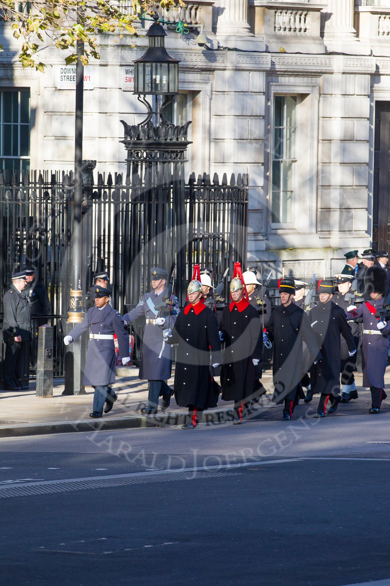 Detachments of various services on the way to the Cenotaph.