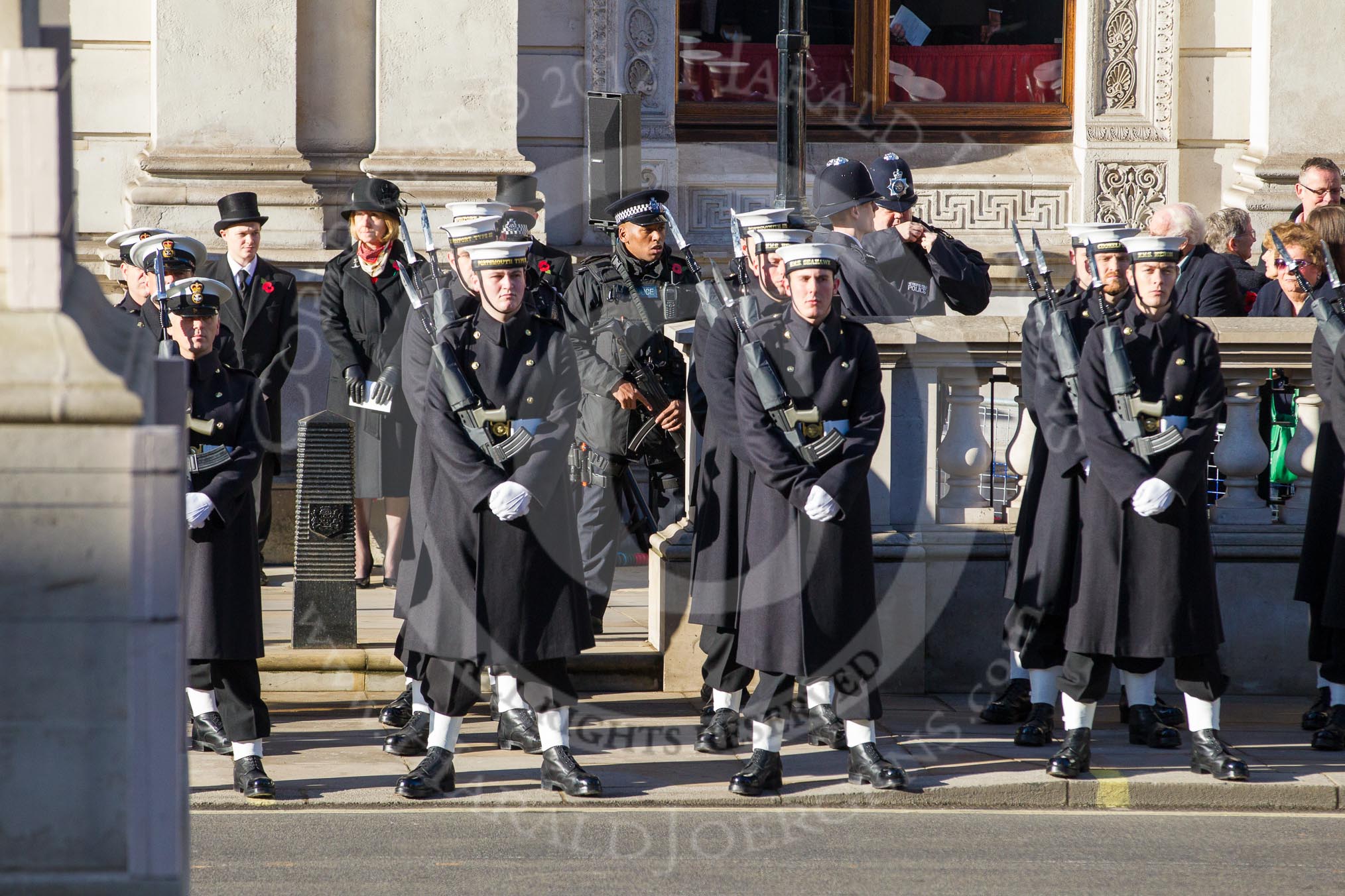 Getting ready - 10:26am in front of the Foreign and Commonwealth Building.